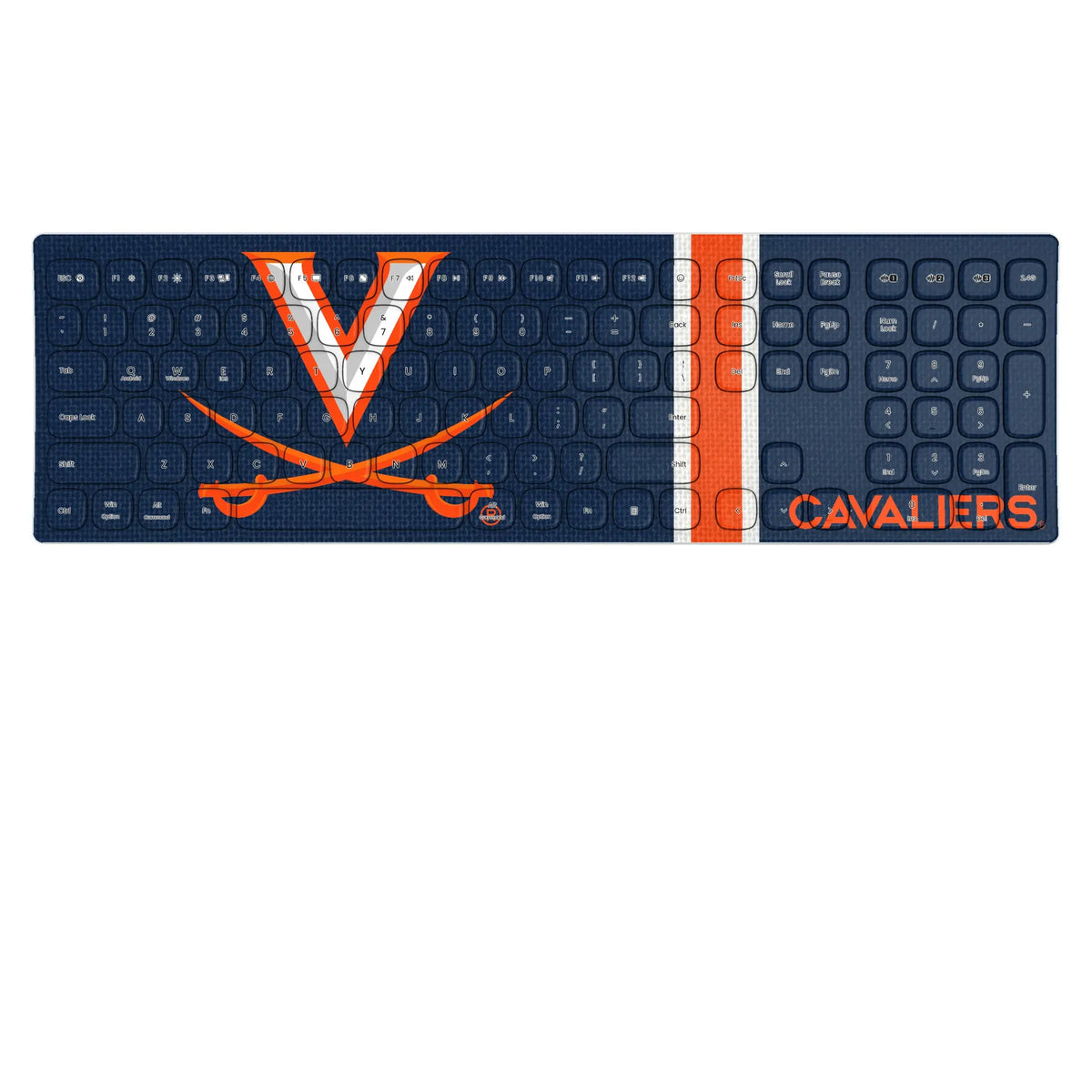 University of Virginia Cavaliers Stripe KKB605 Curved Wireless Keyboard