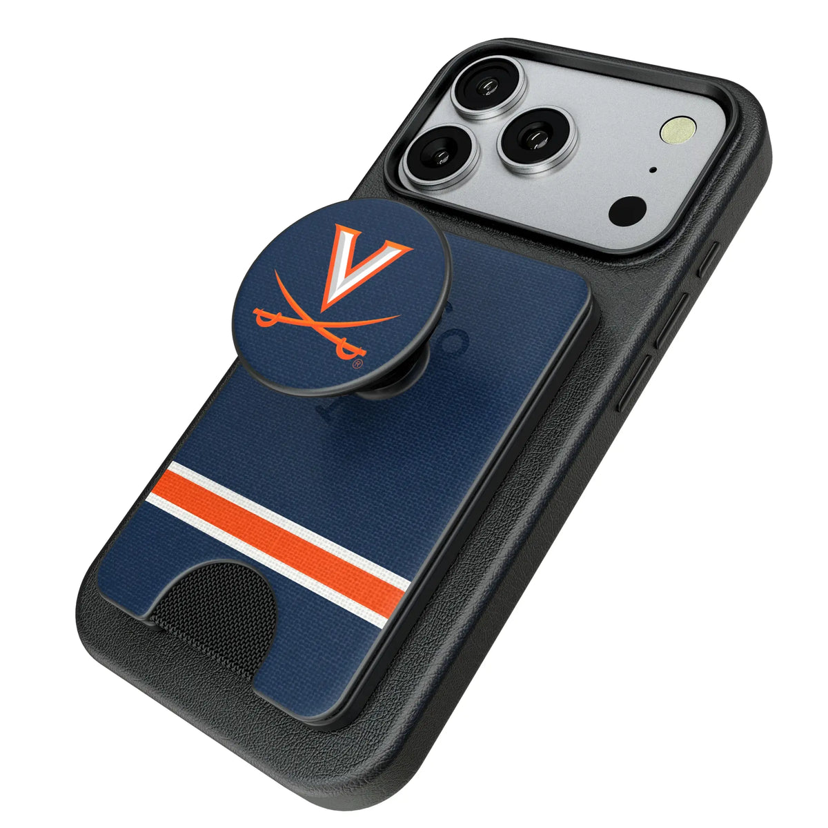 University of Virginia Cavaliers Stripe Popsockets Wallet Magnetic - Isometric View