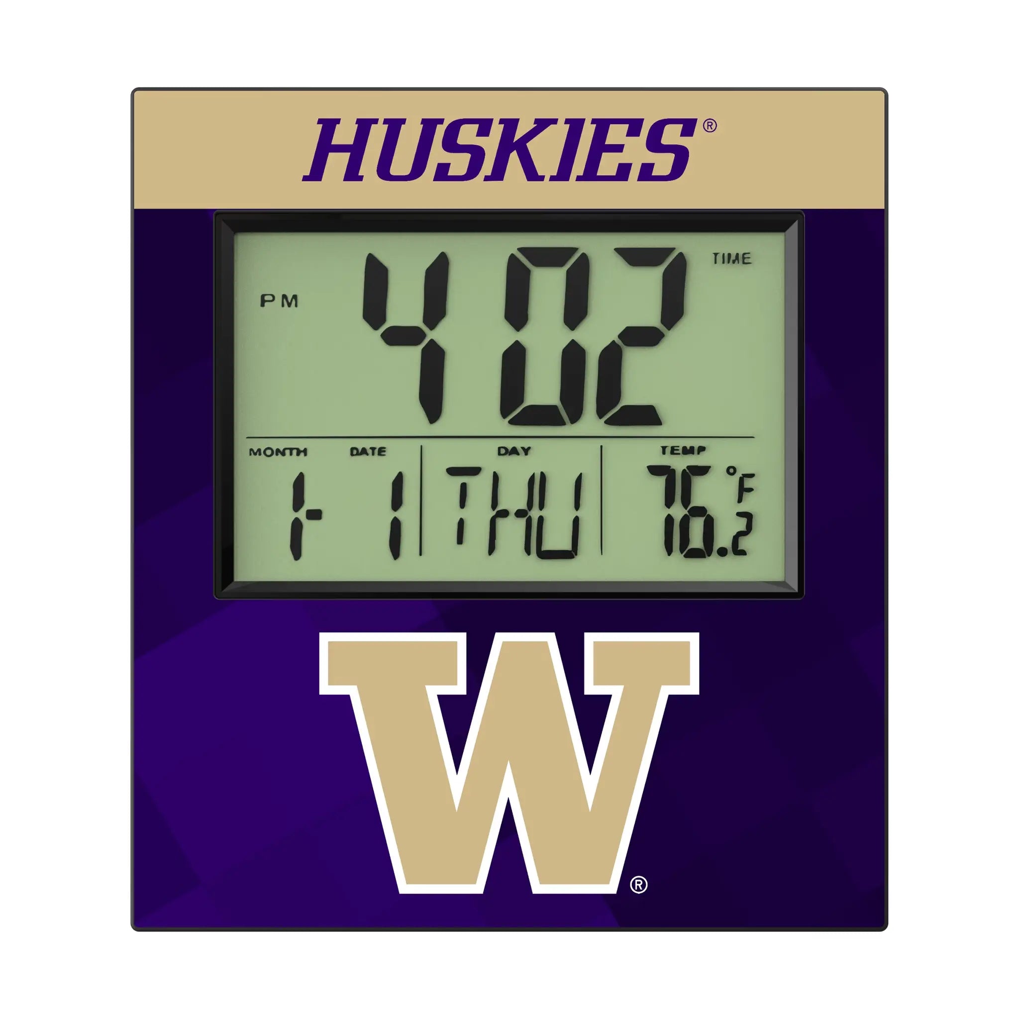 University of Washington Huskies Color Block Wall Clock