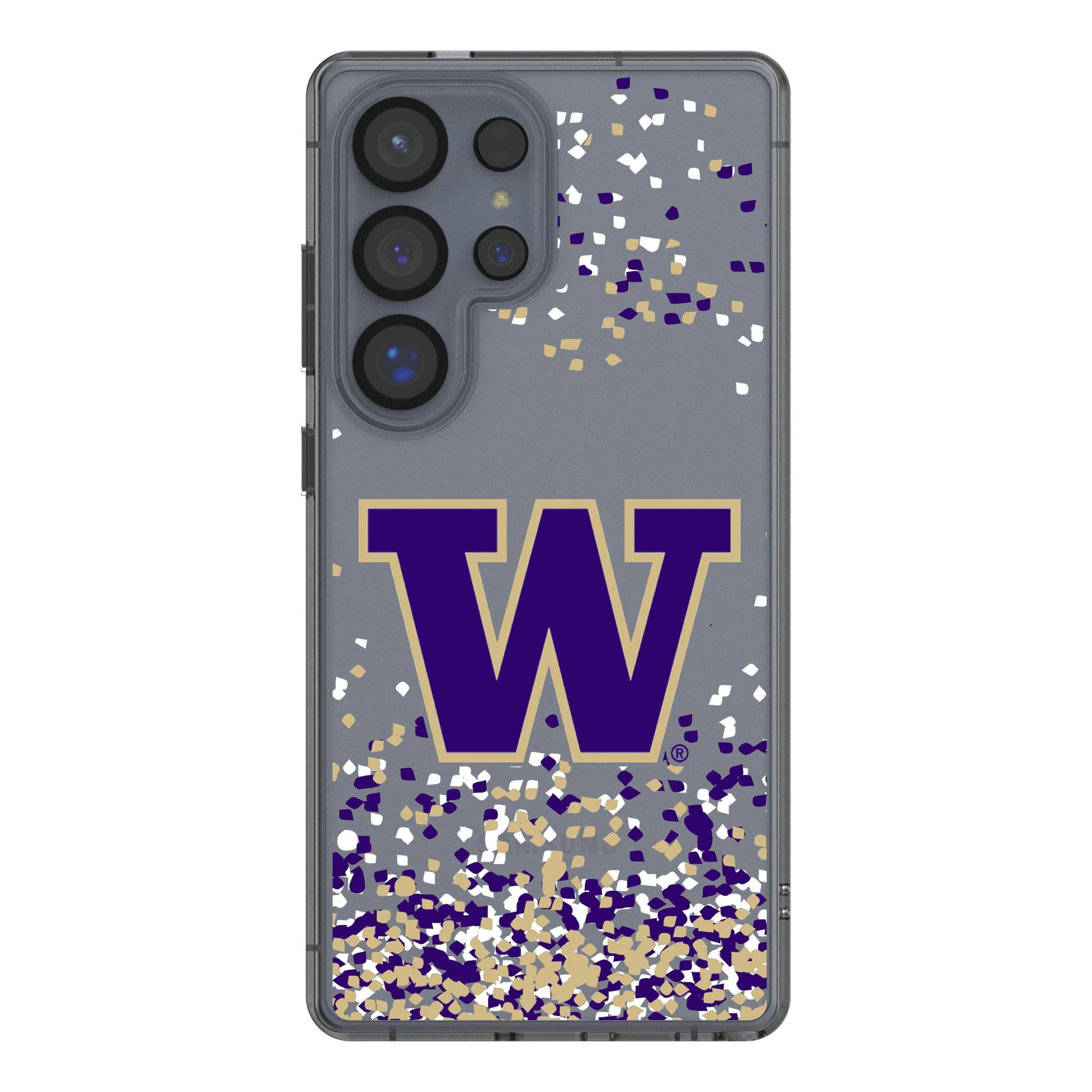 University of Washington Huskies Confetti Galaxy Clear Phone Case for Samsung Galaxy