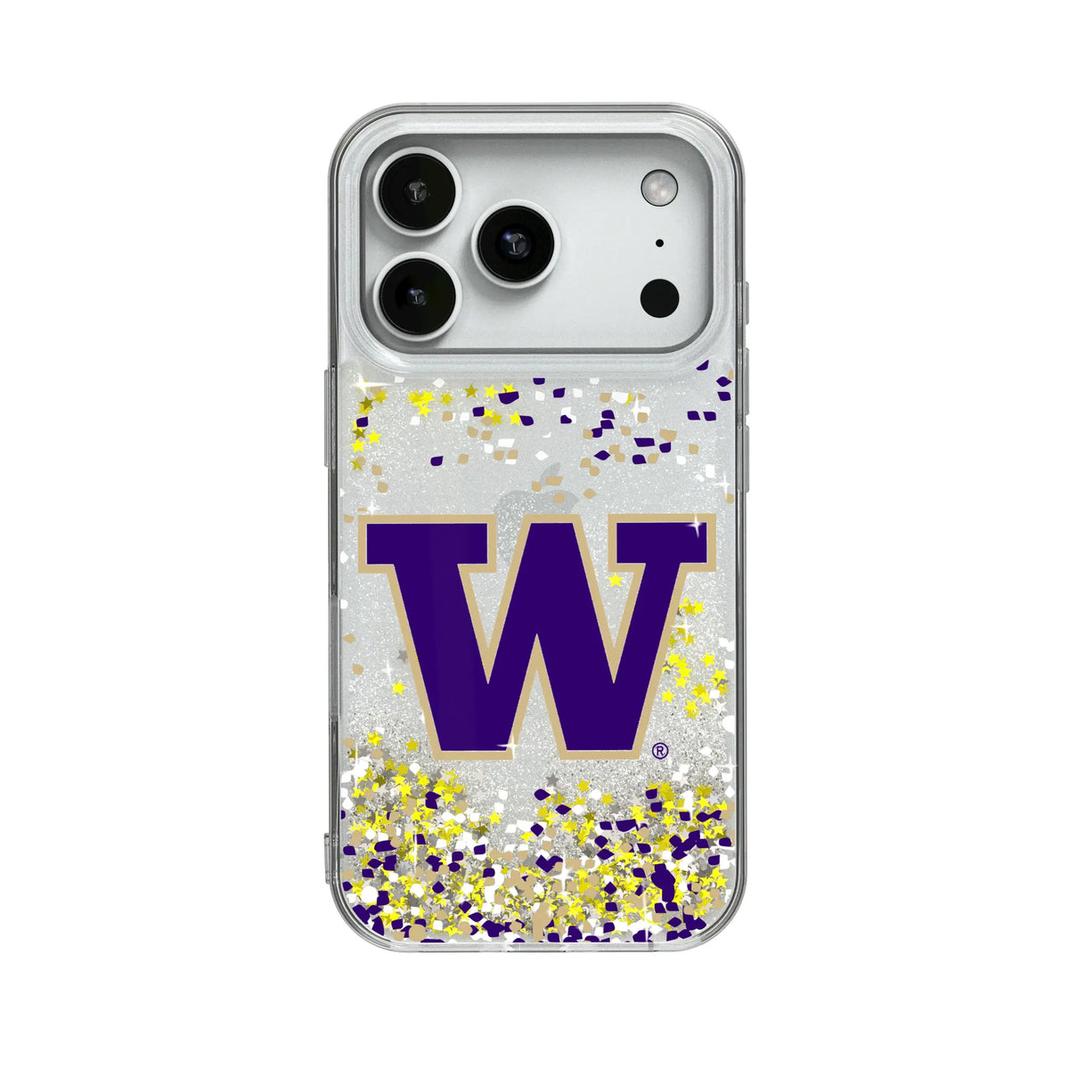 University of Washington Huskies Confetti Glitter Phone Case for Apple iPhone