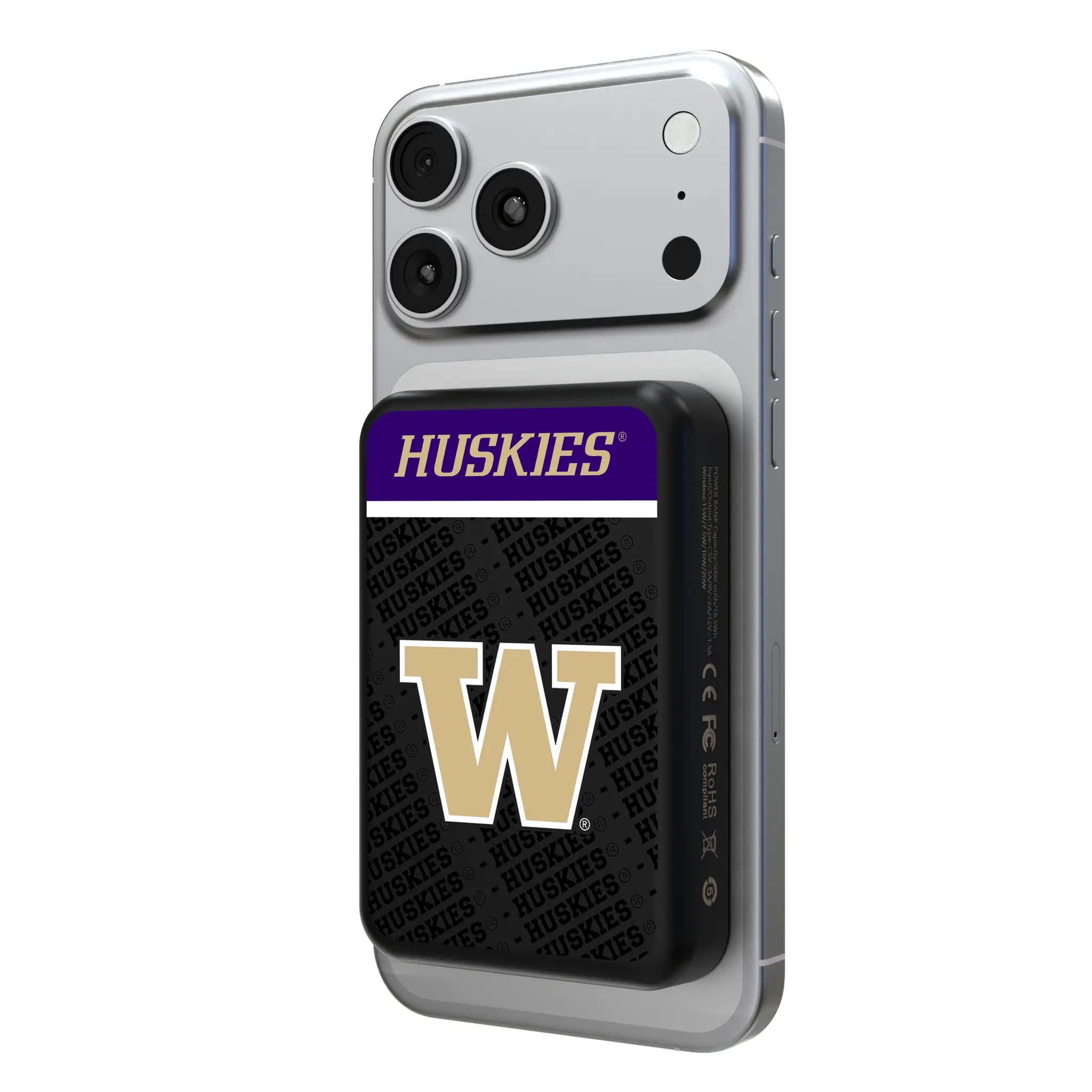 University of Washington Huskies Endzone Plus Wireless Mag Power Bank