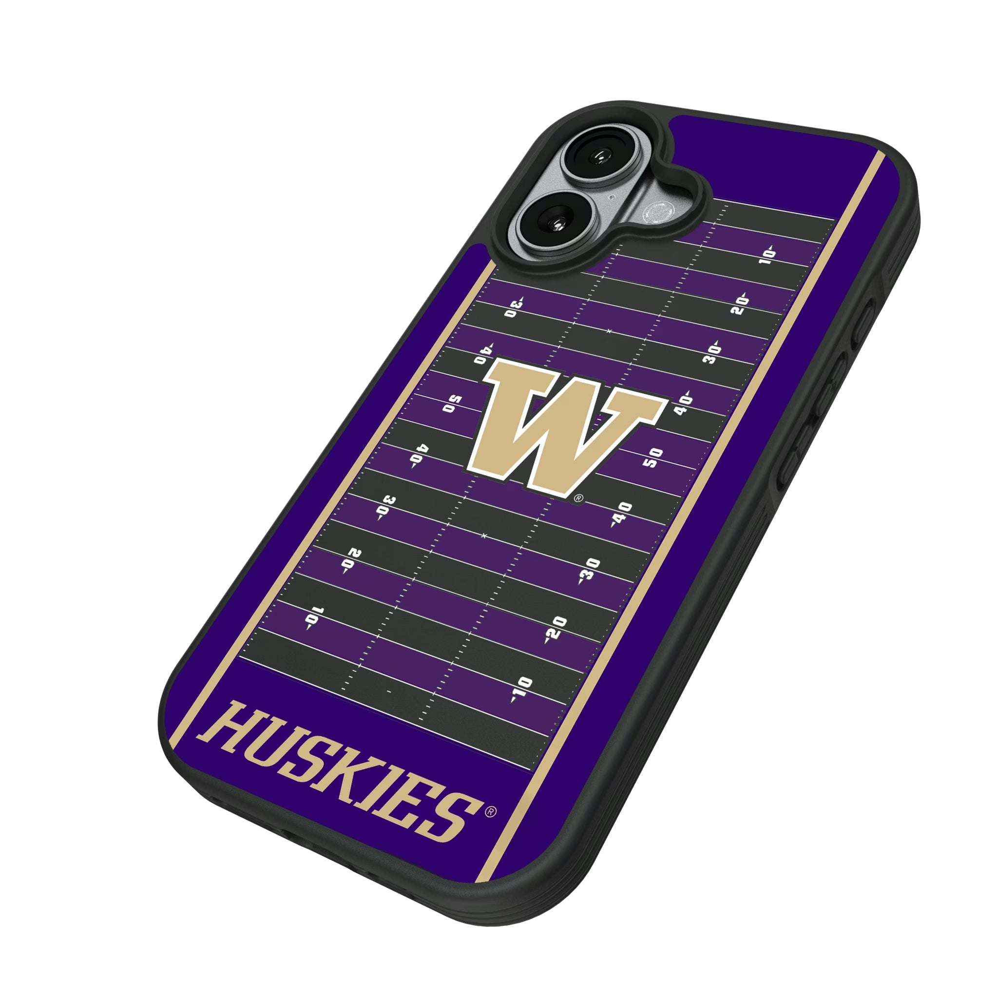 University of Washington Huskies Field iPhone Bump Phone Case for Apple iPhone - Isometric View#Device_iPhone 17