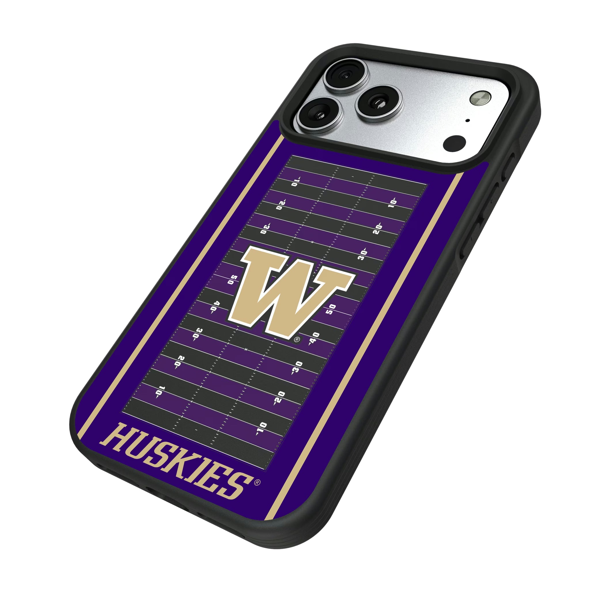University of Washington Huskies Field iPhone Bump Phone Case for Apple iPhone - Isometric View#Device_iPhone 17 Pro Max