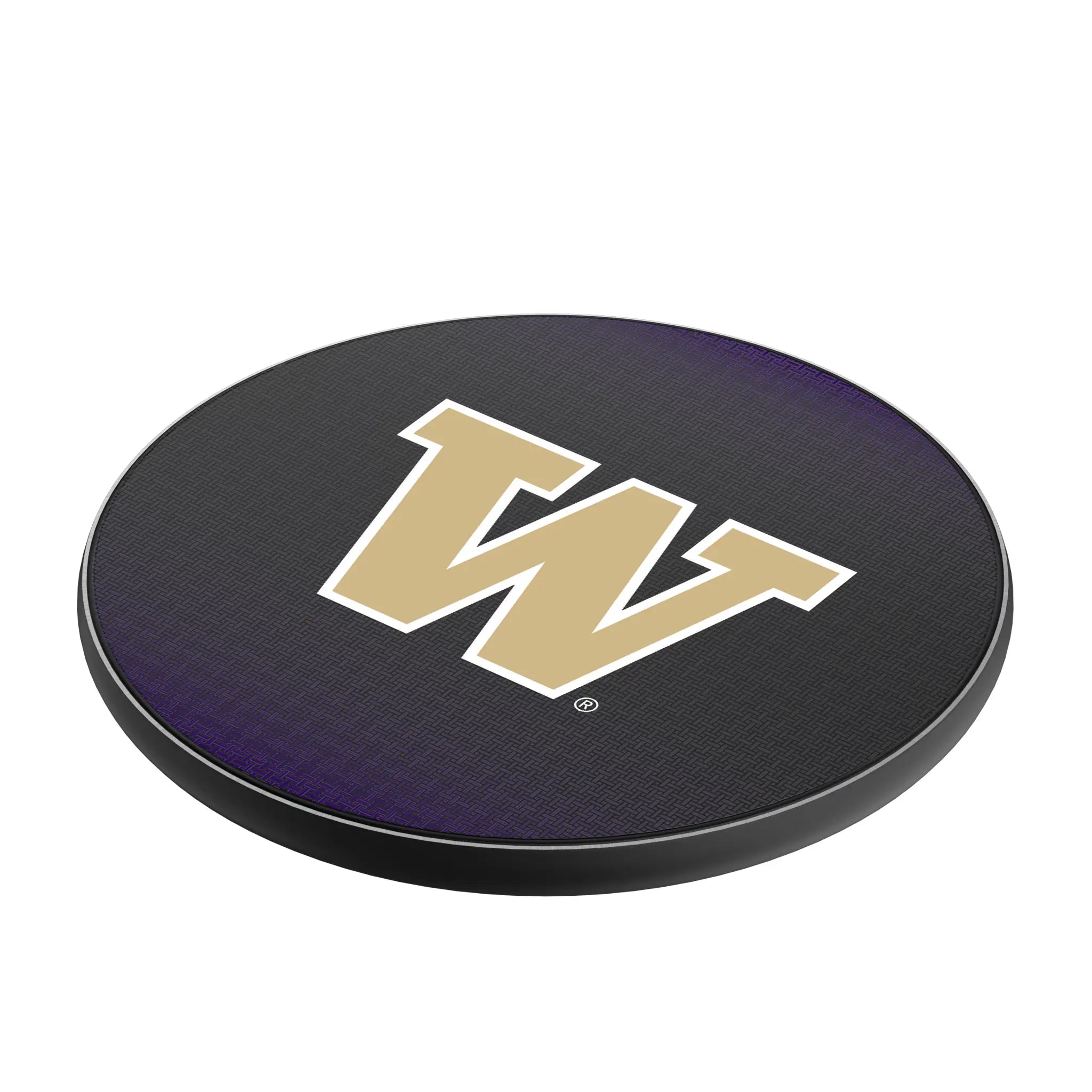 University of Washington Huskies Linen 15-Watt Wireless Charger - Isometric View