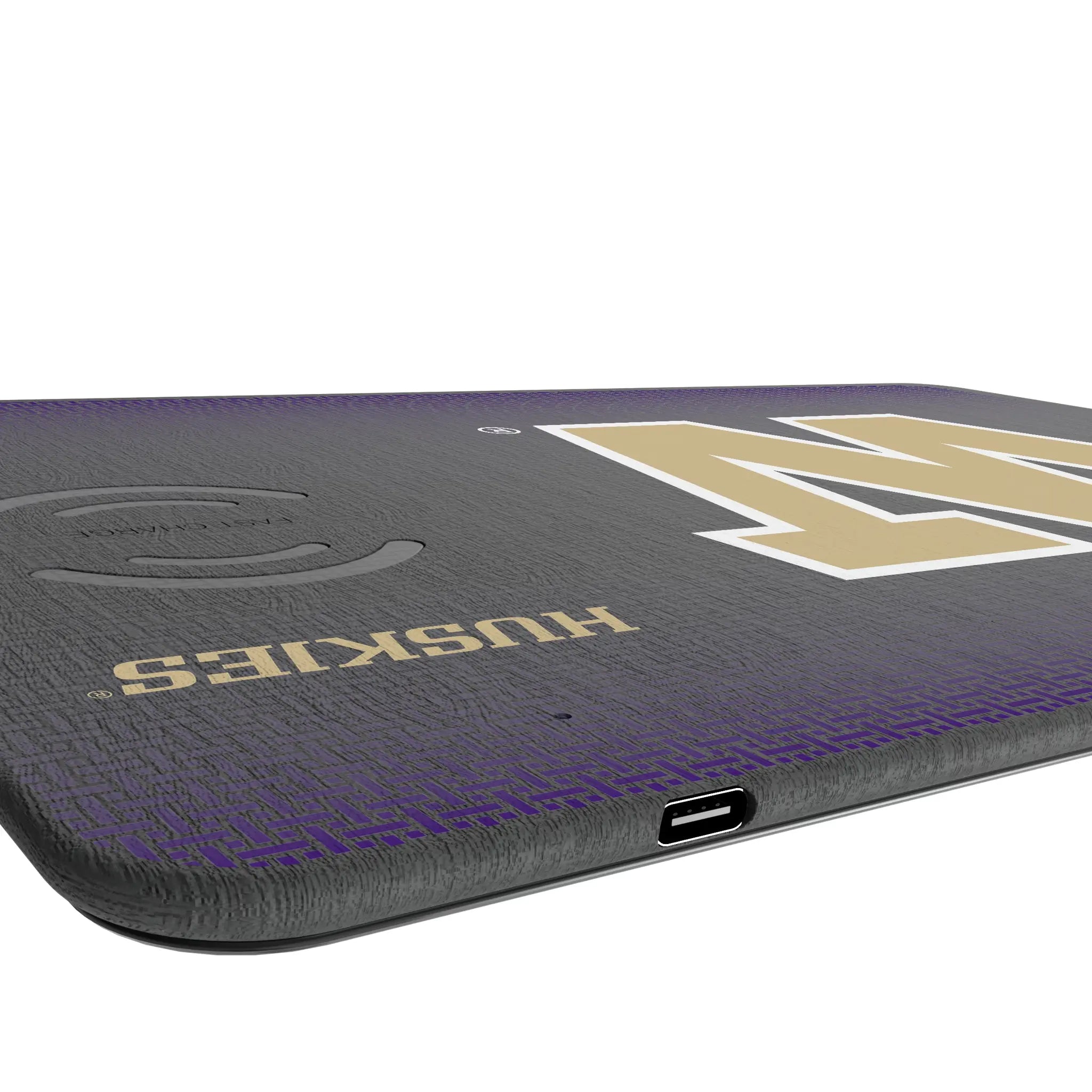 University of Washington Huskies Linen 15-Watt Wireless Charger and Mouse Pad