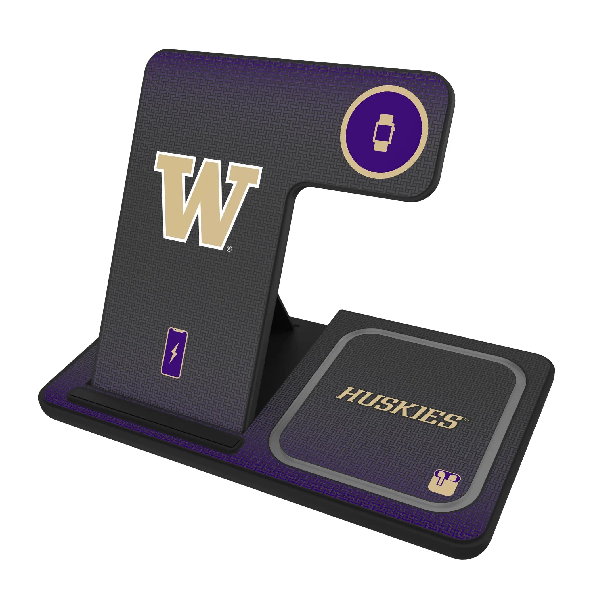 University of Washington Huskies Linen 3 in 1 Charging Station