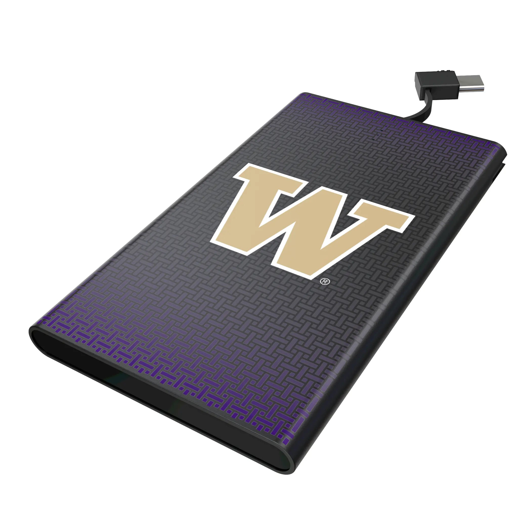 University of Washington Huskies Linen 5000mAh Flat Power Bank