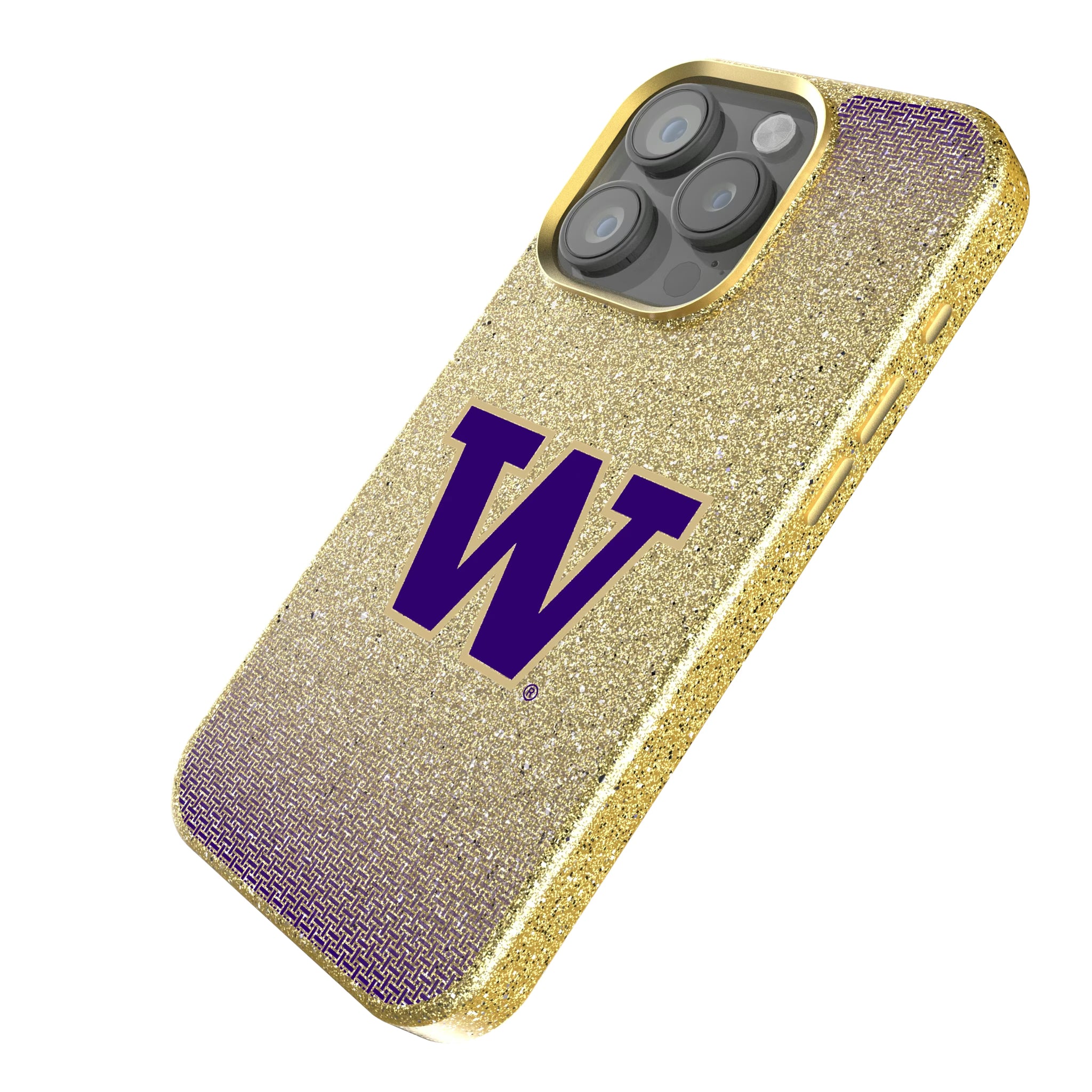 University of Washington Huskies Linen iPhone Bling Phone Case for Apple iPhone - Isometric View