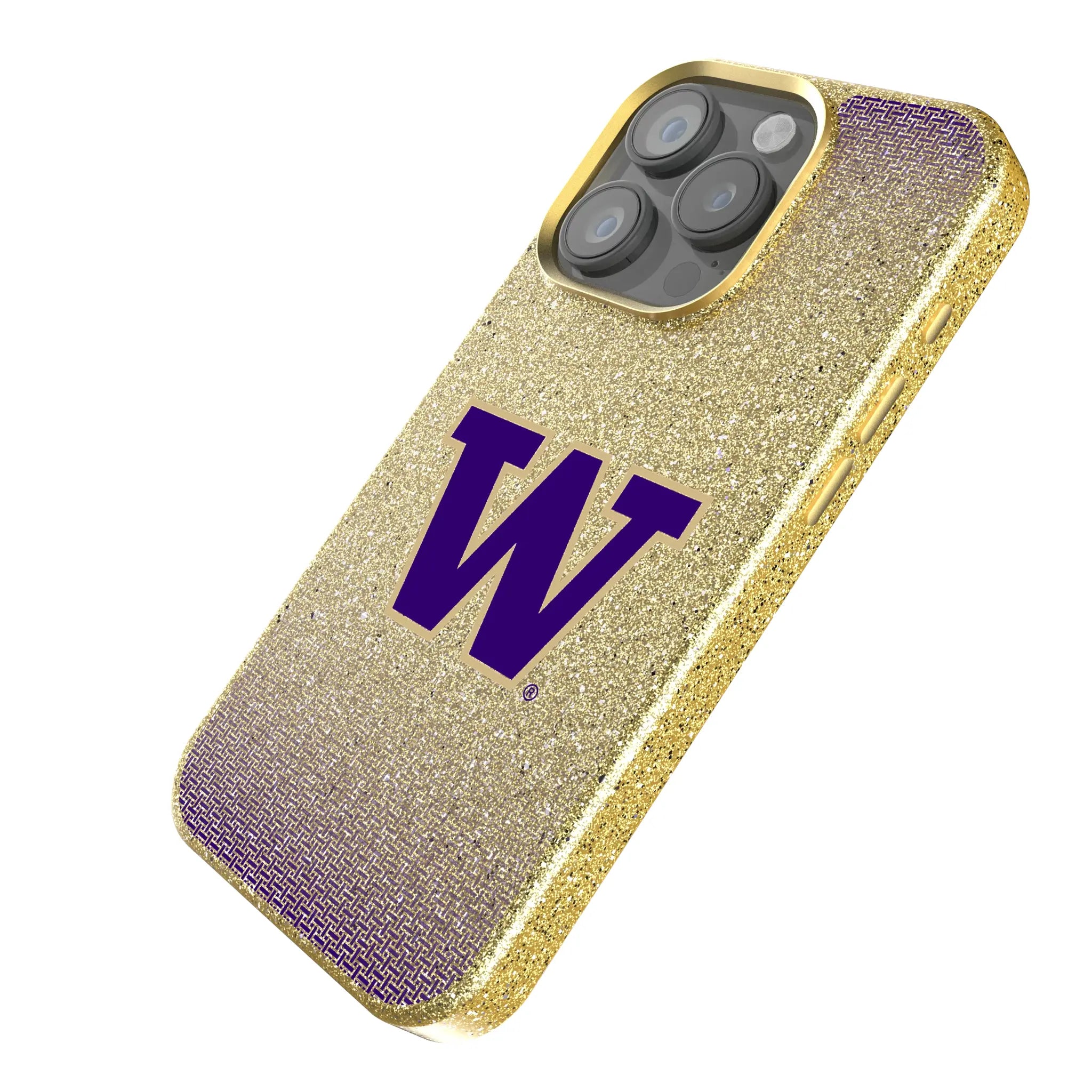 University of Washington Huskies Linen iPhone Bling Phone Case for Apple iPhone - Isometric View