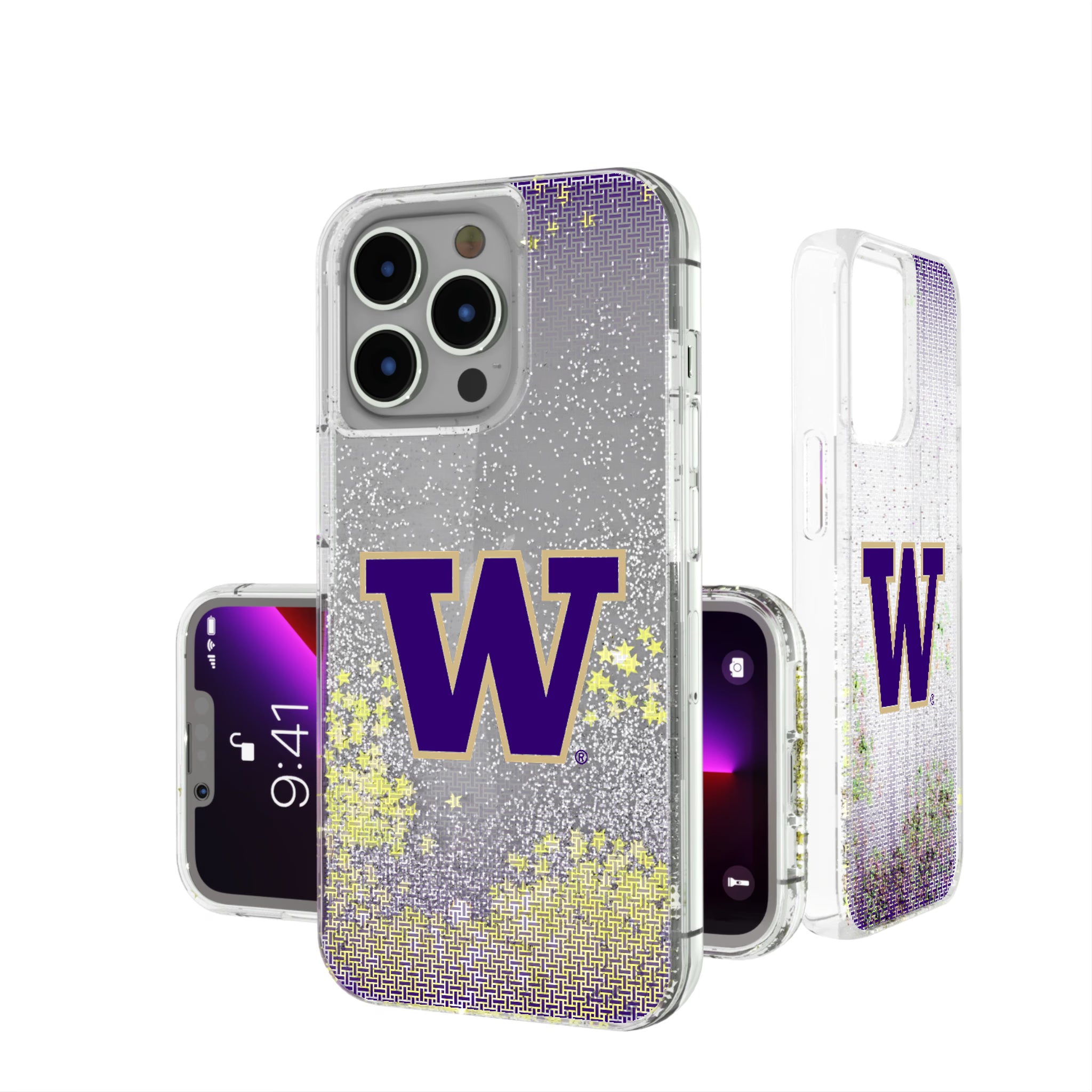 University of Washington Huskies Linen iPhone Glitter Phone Case for Apple iPhone