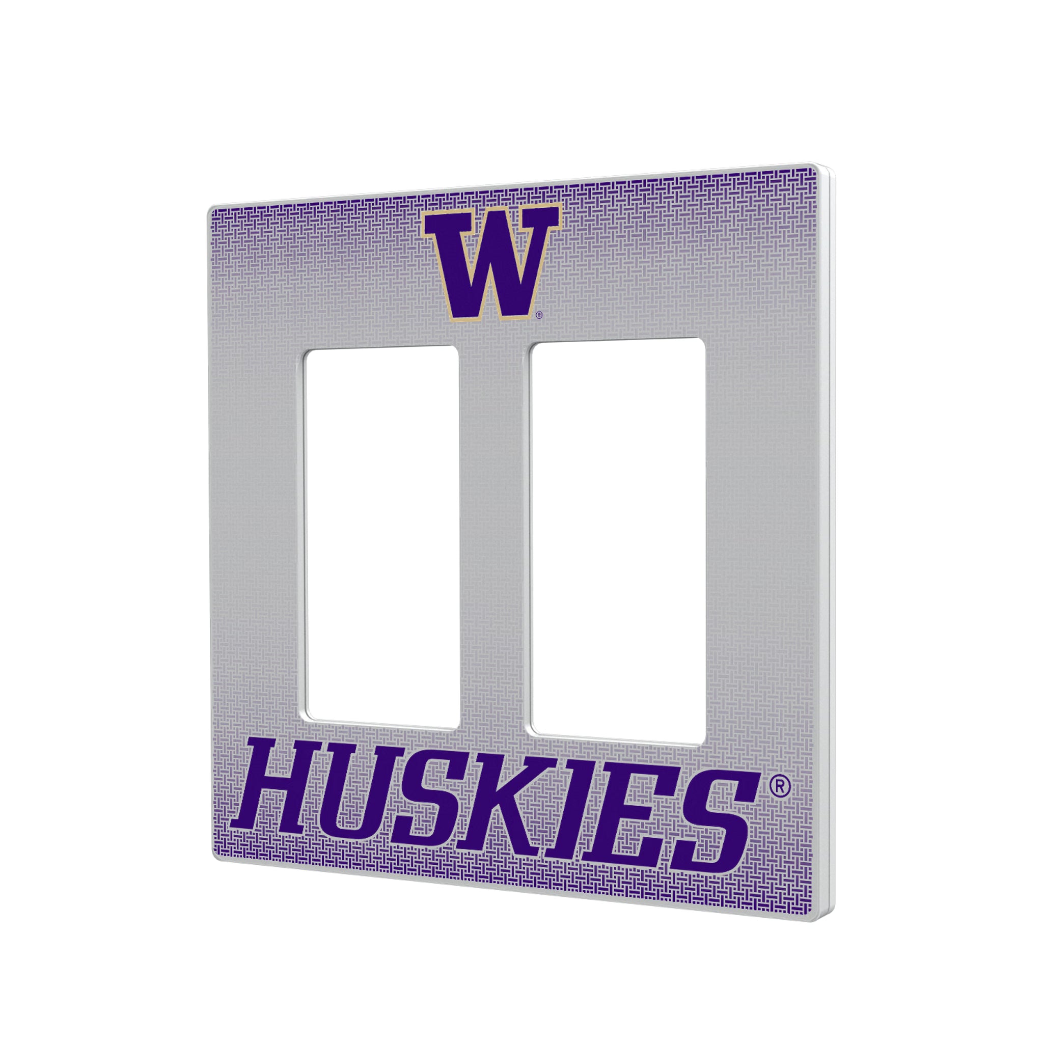 University of Washington Huskies Linen Hidden-Screw Light Switch Plate#Style_Double Rocker