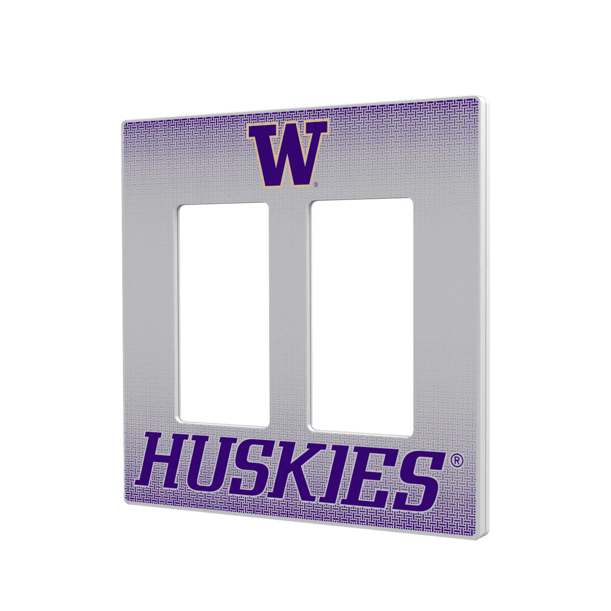 University of Washington Huskies Linen Hidden-Screw Light Switch Plate#Style_Double Rocker
