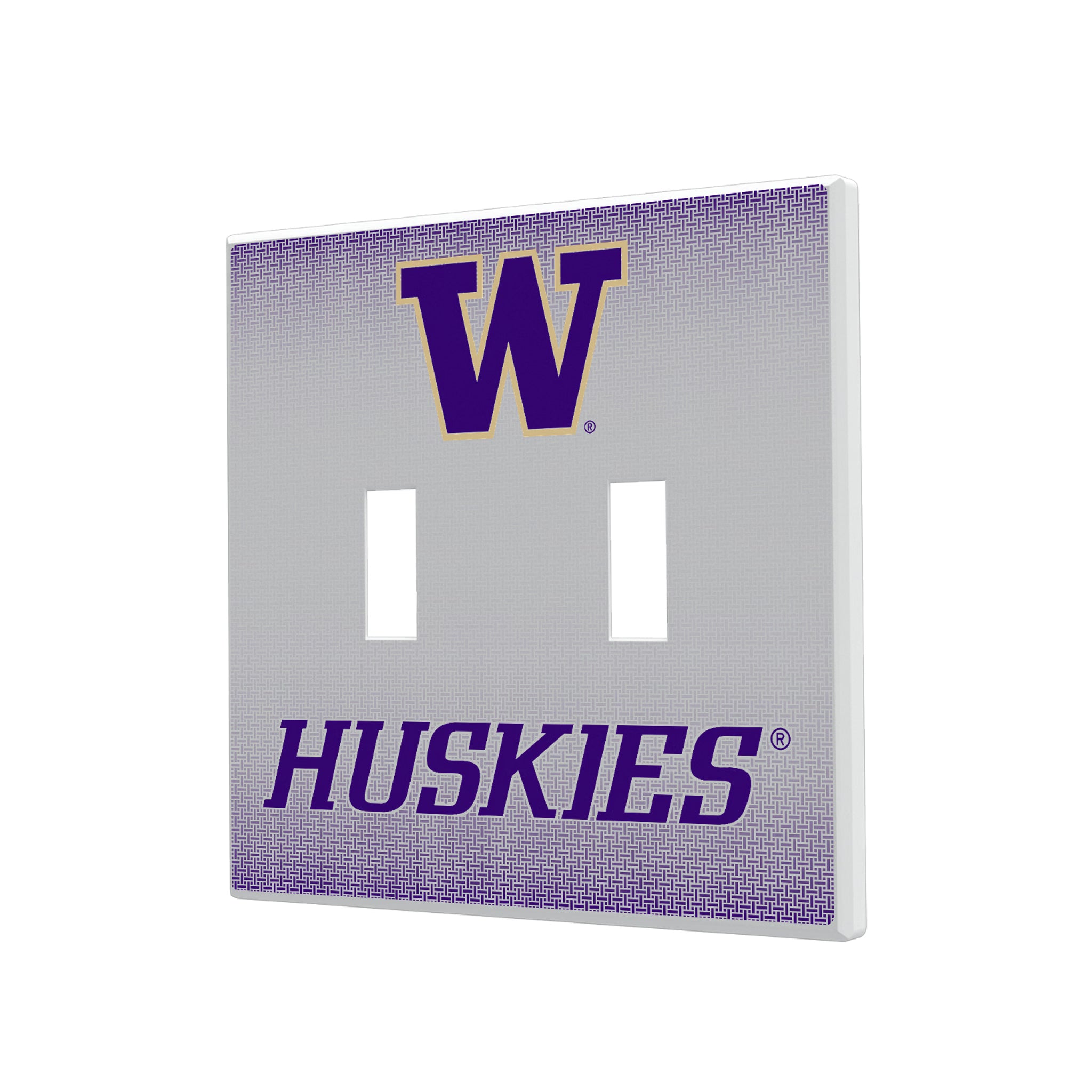 University of Washington Huskies Linen Hidden-Screw Light Switch Plate#Style_Double Toggle