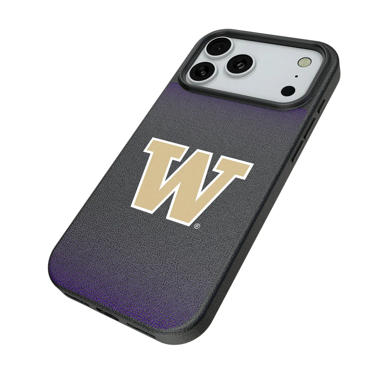 University of Washington Huskies Linen iPhone MagSafe Compatible Phone Case for Apple iPhone - Isometric View#Device_iPhone 18 Pro Max