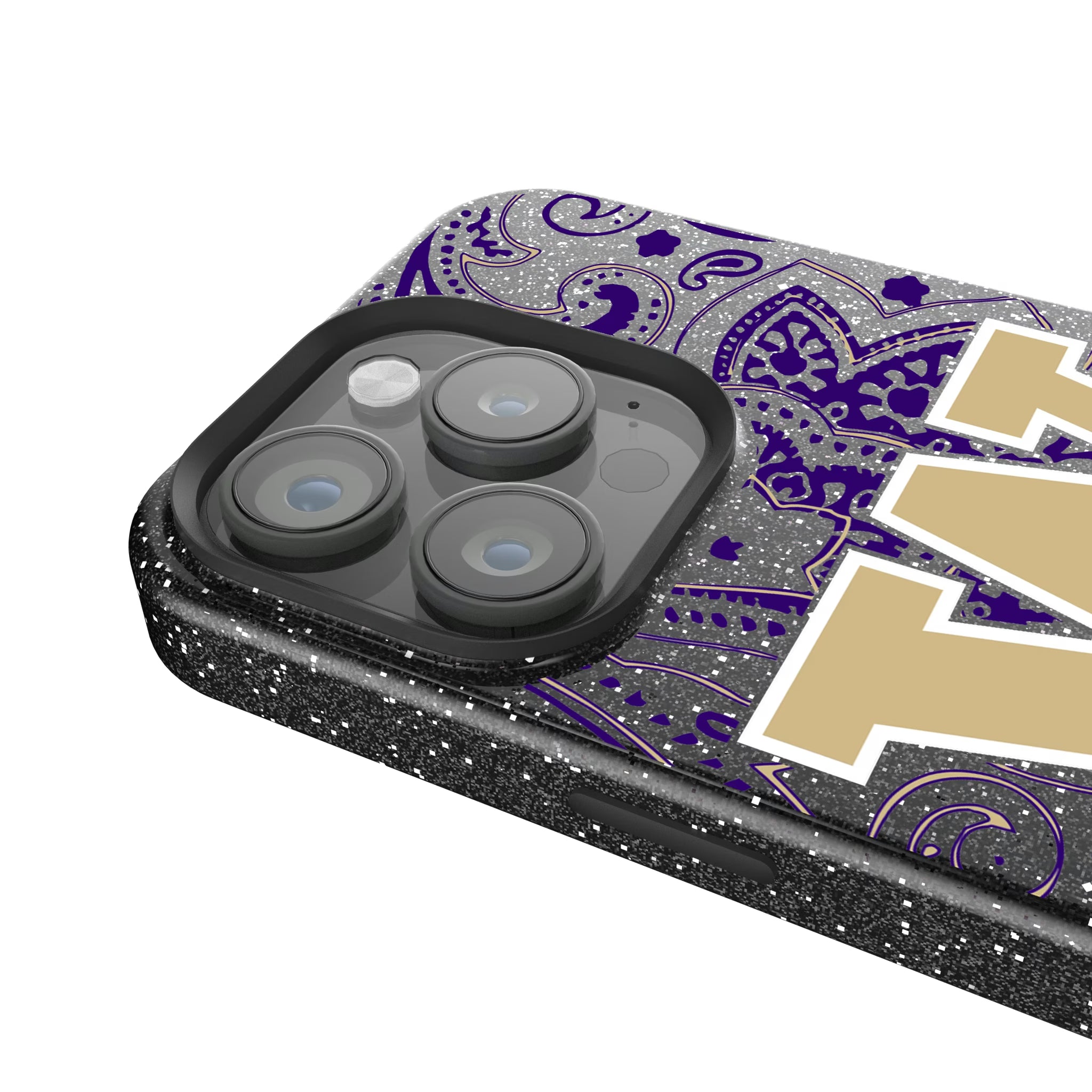 University of Washington Huskies Paisley iPhone Bling Phone Case for Apple iPhone - Detail