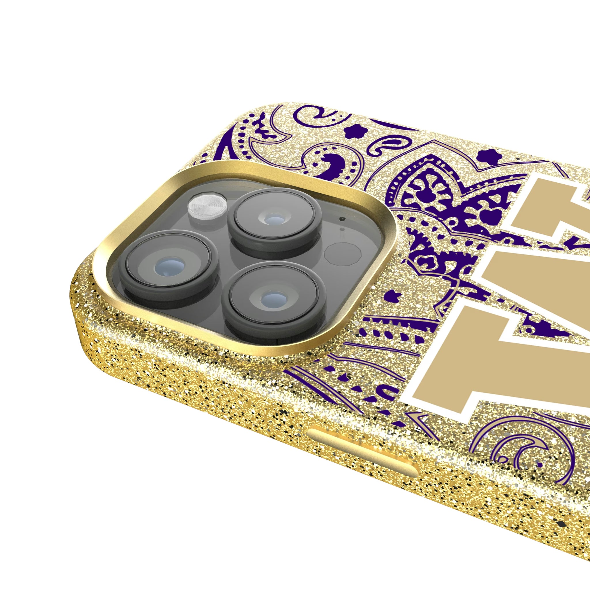University of Washington Huskies Paisley iPhone Bling Phone Case for Apple iPhone - Detail