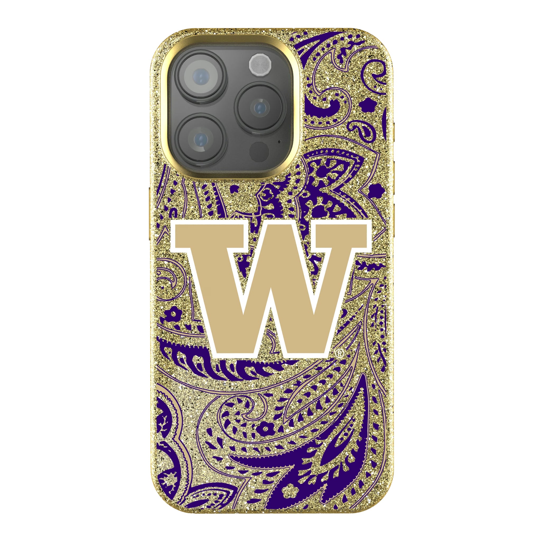 University of Washington Huskies Paisley iPhone Bling Phone Case for Apple iPhone