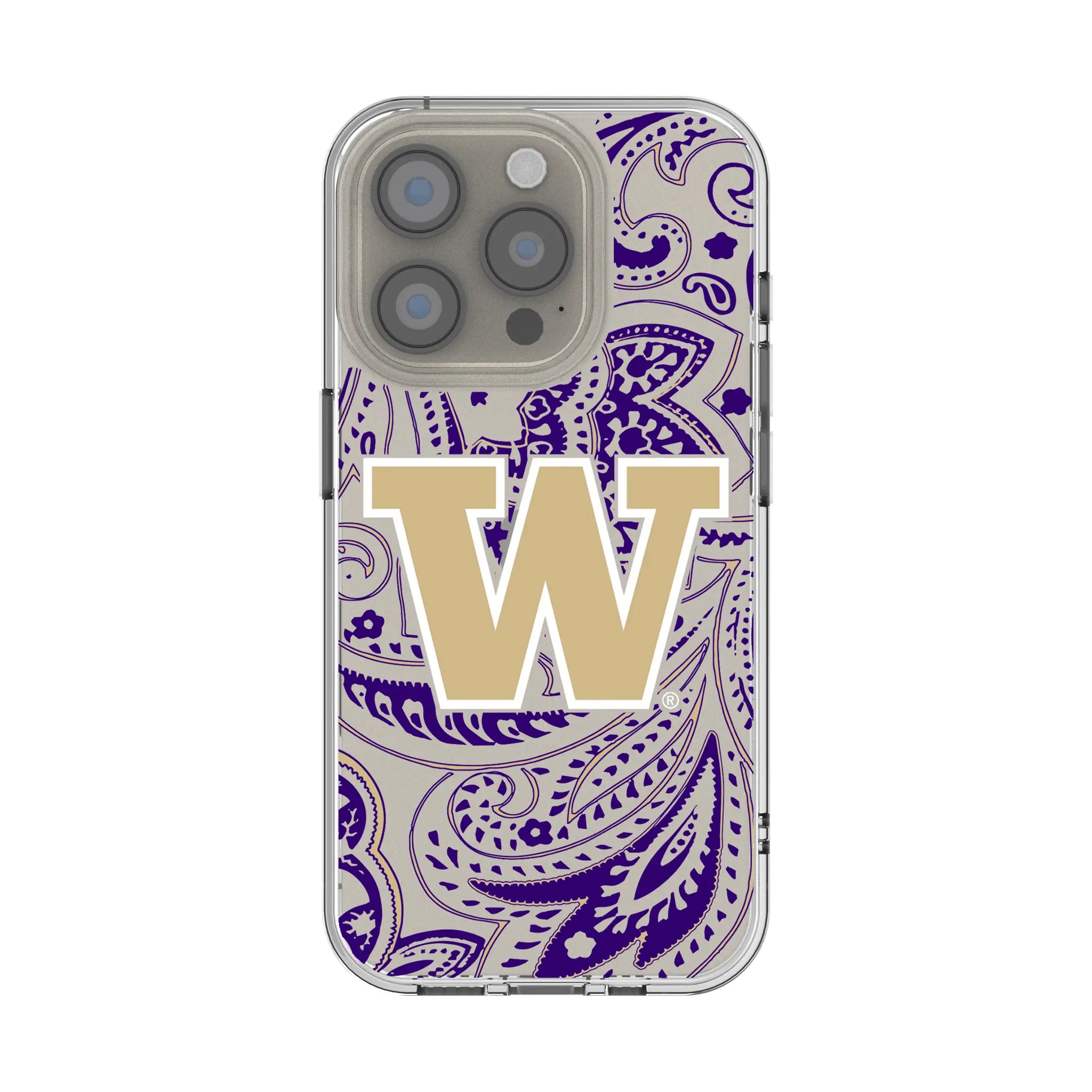 University of Washington Huskies Paisley iPhone Clear Phone Case for Apple iPhone