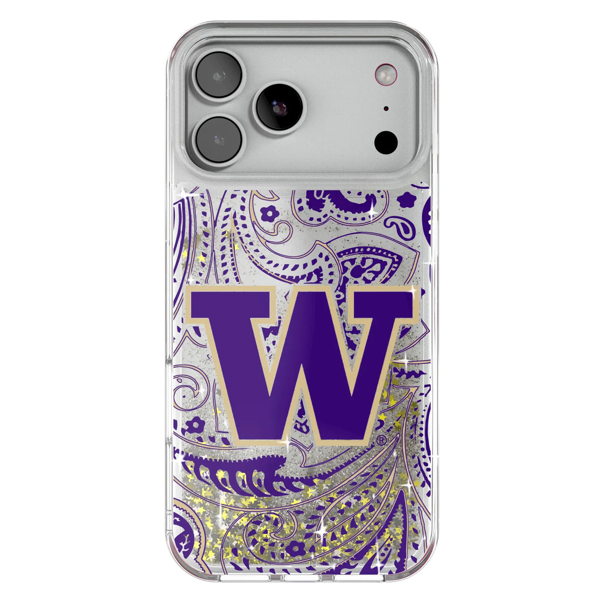 University of Washington Huskies Paisley Glitter Phone Case for Apple iPhone
