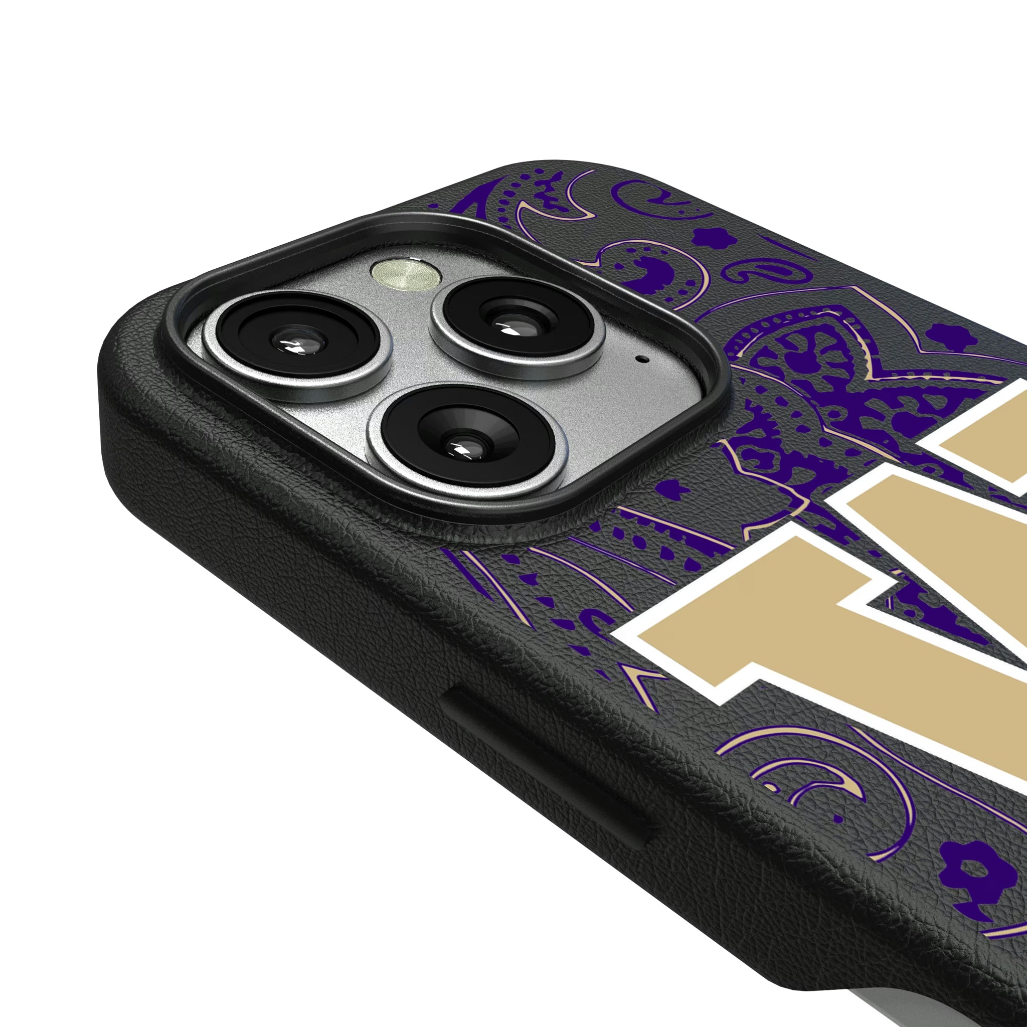 University of Washington Huskies Paisley iPhone MagSafe Compatible Phone Case for Apple iPhone - Detail