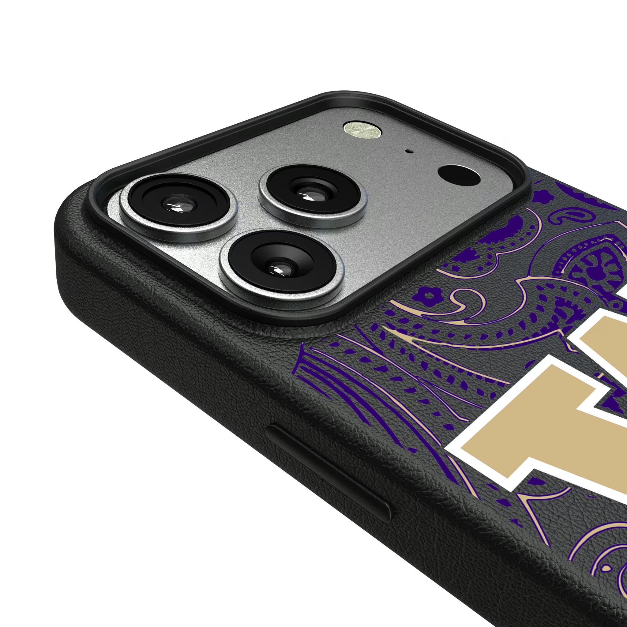 University of Washington Huskies Paisley iPhone MagSafe Compatible Phone Case for Apple iPhone - Detail#Device_iPhone 17 Pro