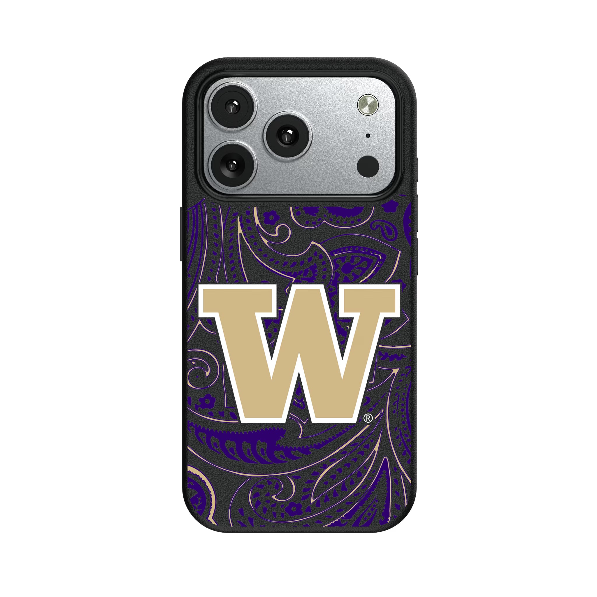 University of Washington Huskies Paisley iPhone MagSafe Compatible Phone Case for Apple iPhone#Device_iPhone 17 Pro