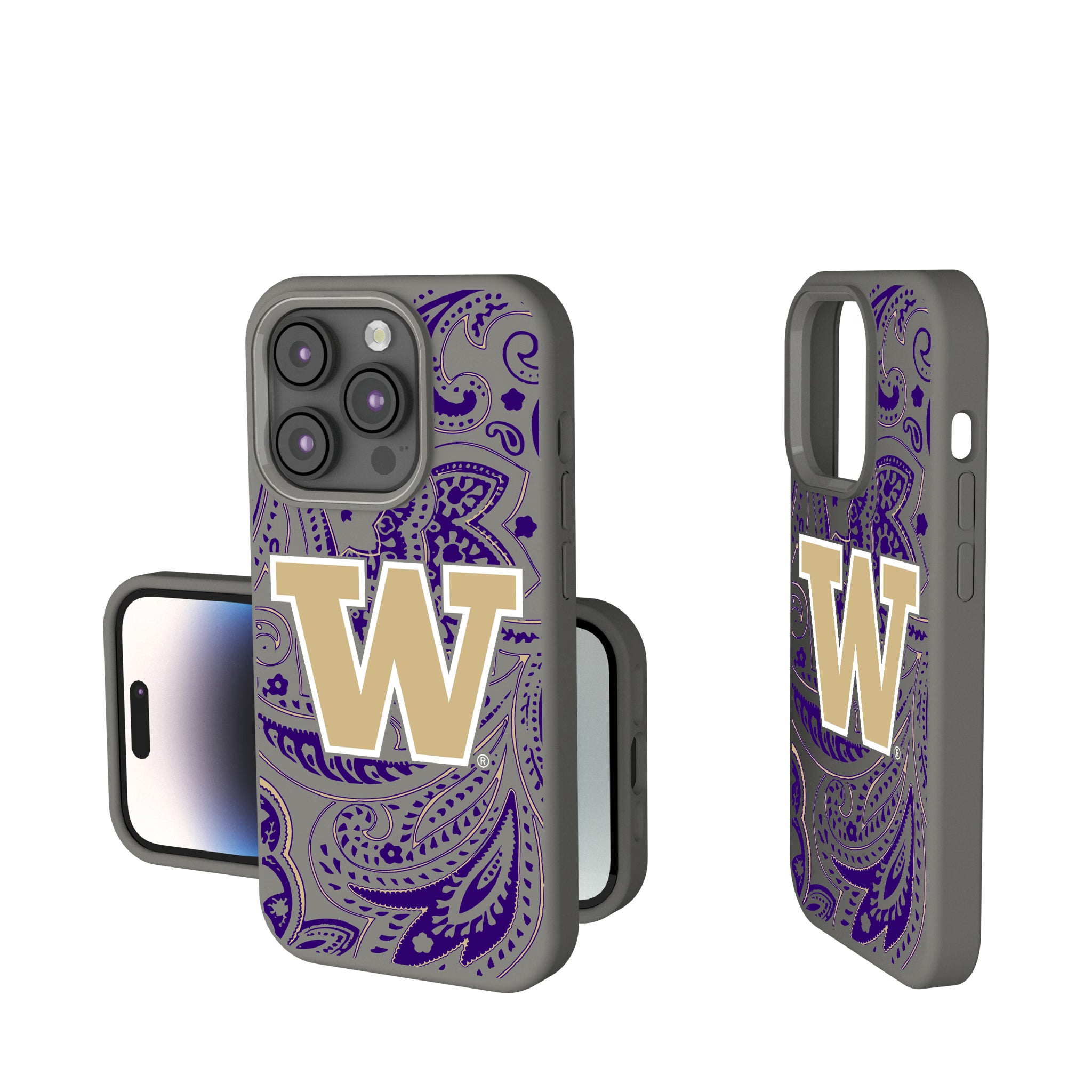 University of Washington Huskies Paisley iPhone Soft Touch Phone Case for Apple iPhone