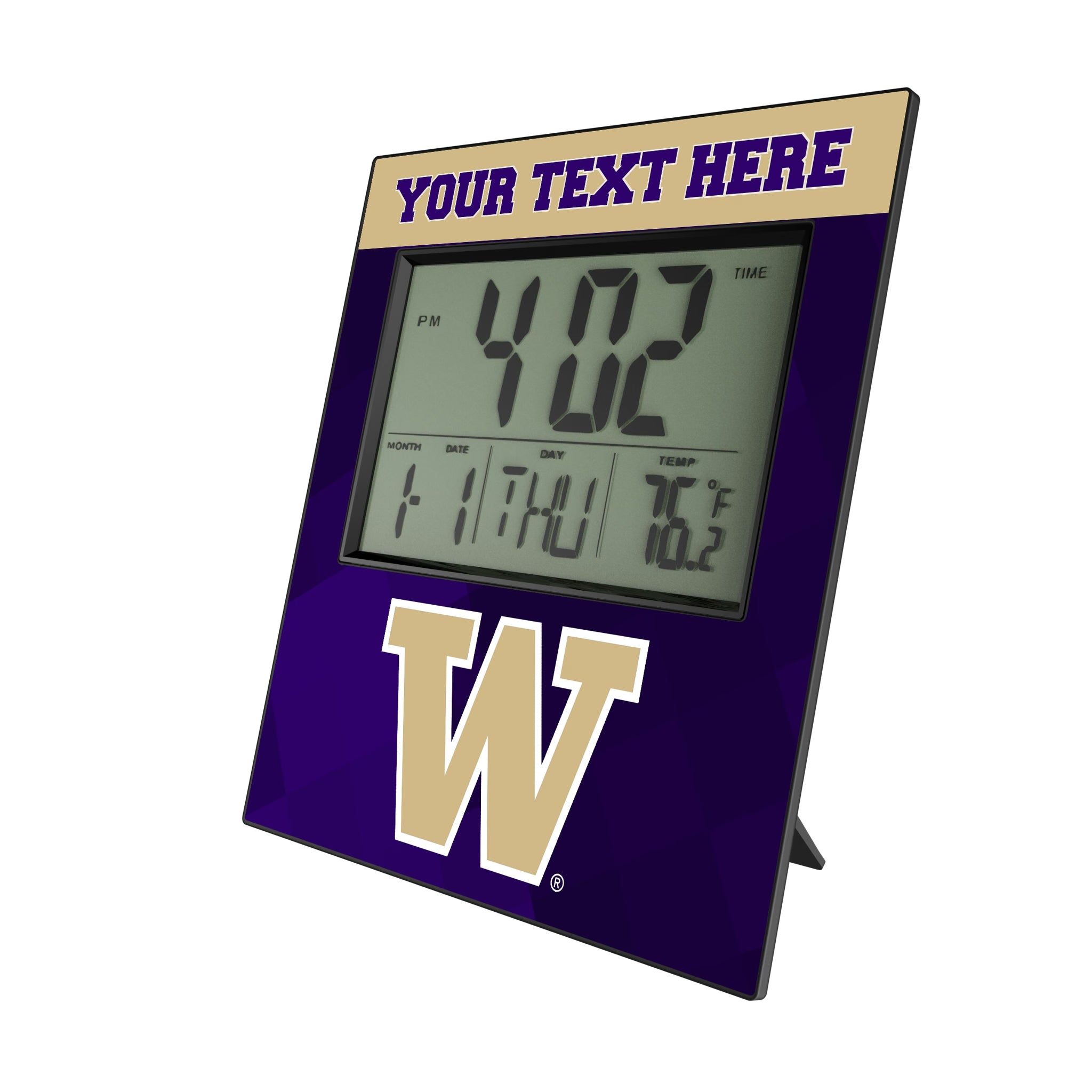 University of Washington Huskies Personalized Color Block Wall Clock