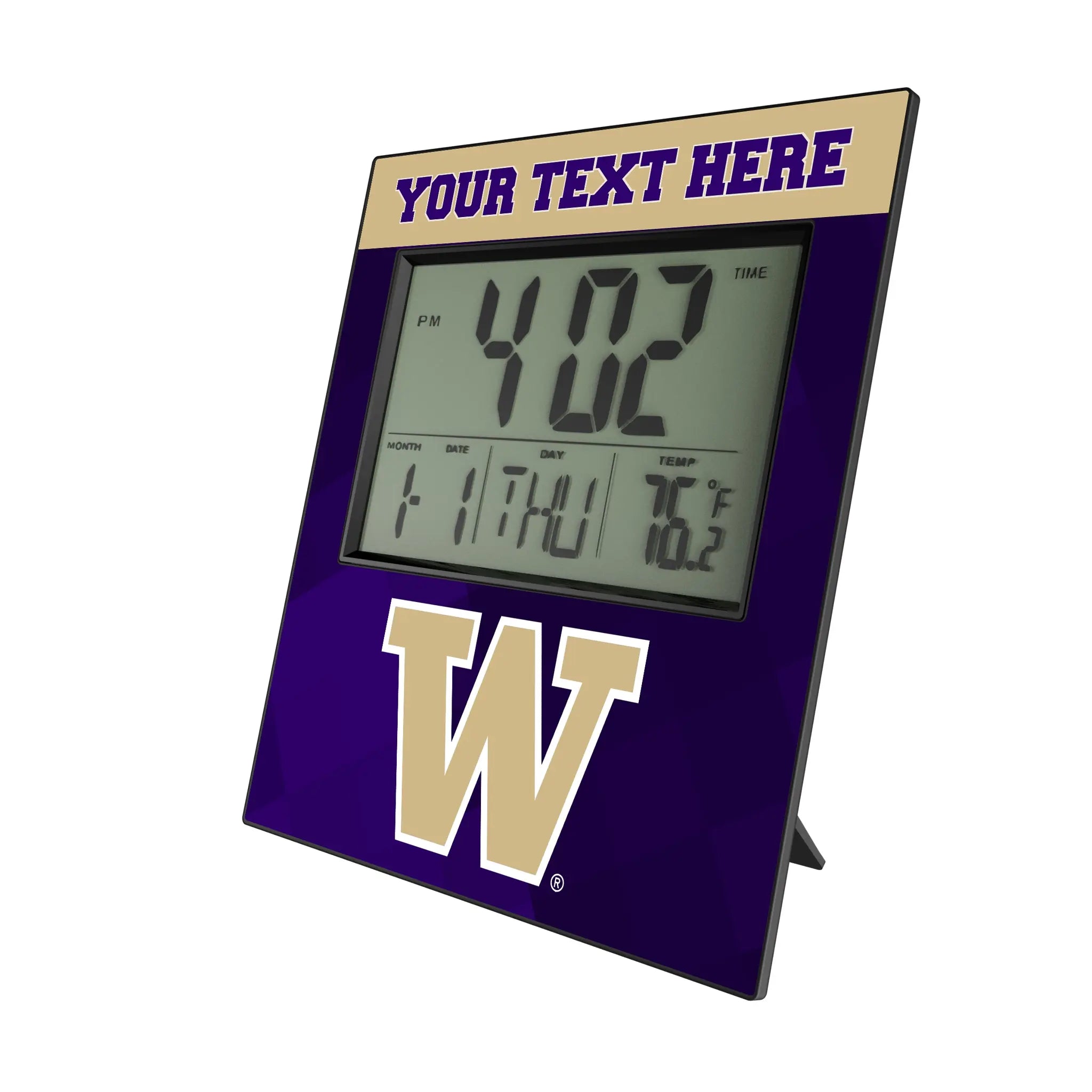 University of Washington Huskies Personalized Color Block Wall Clock