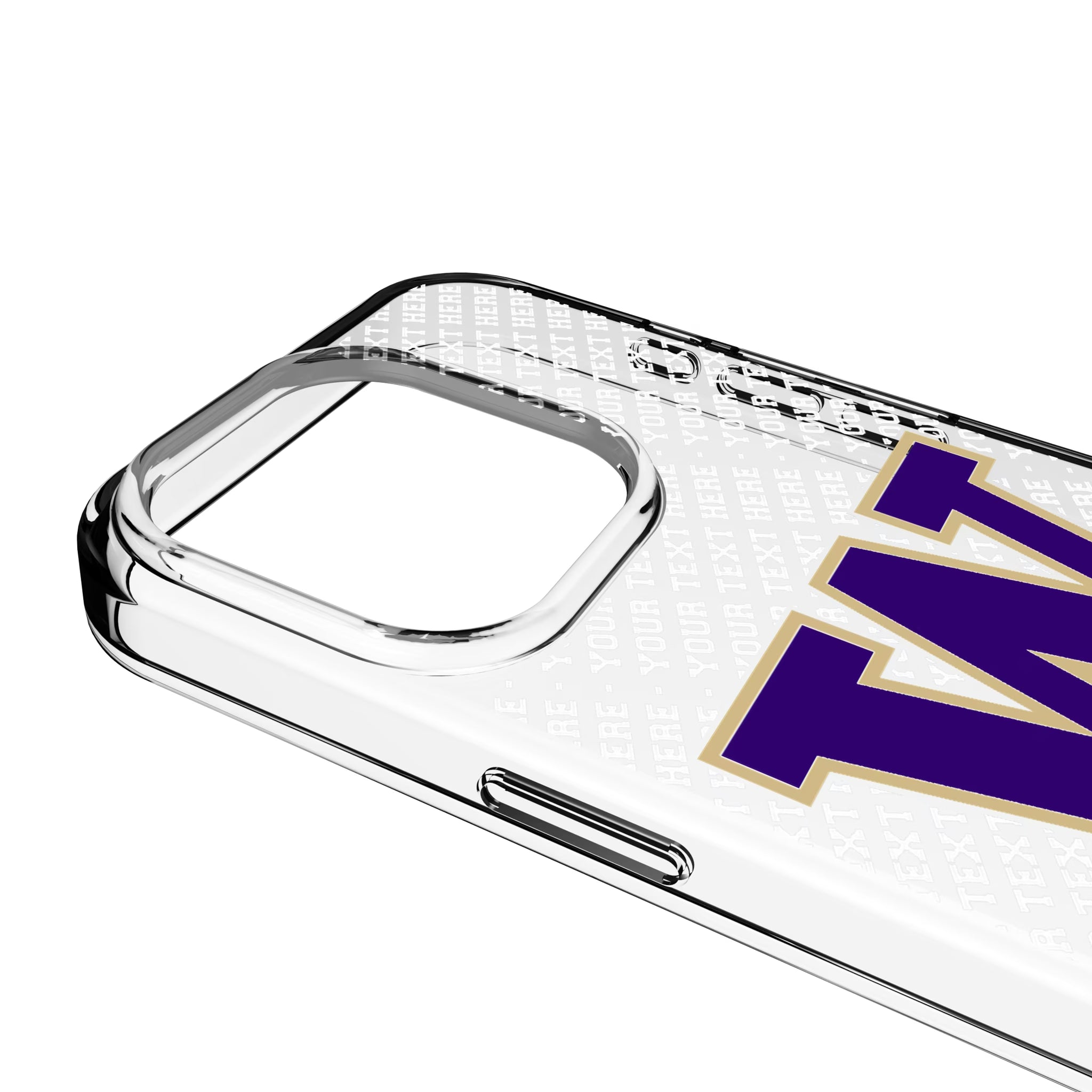 University of Washington Huskies Personalized EndZone Plus iPhone Clear Phone Case for Apple iPhone - Detail