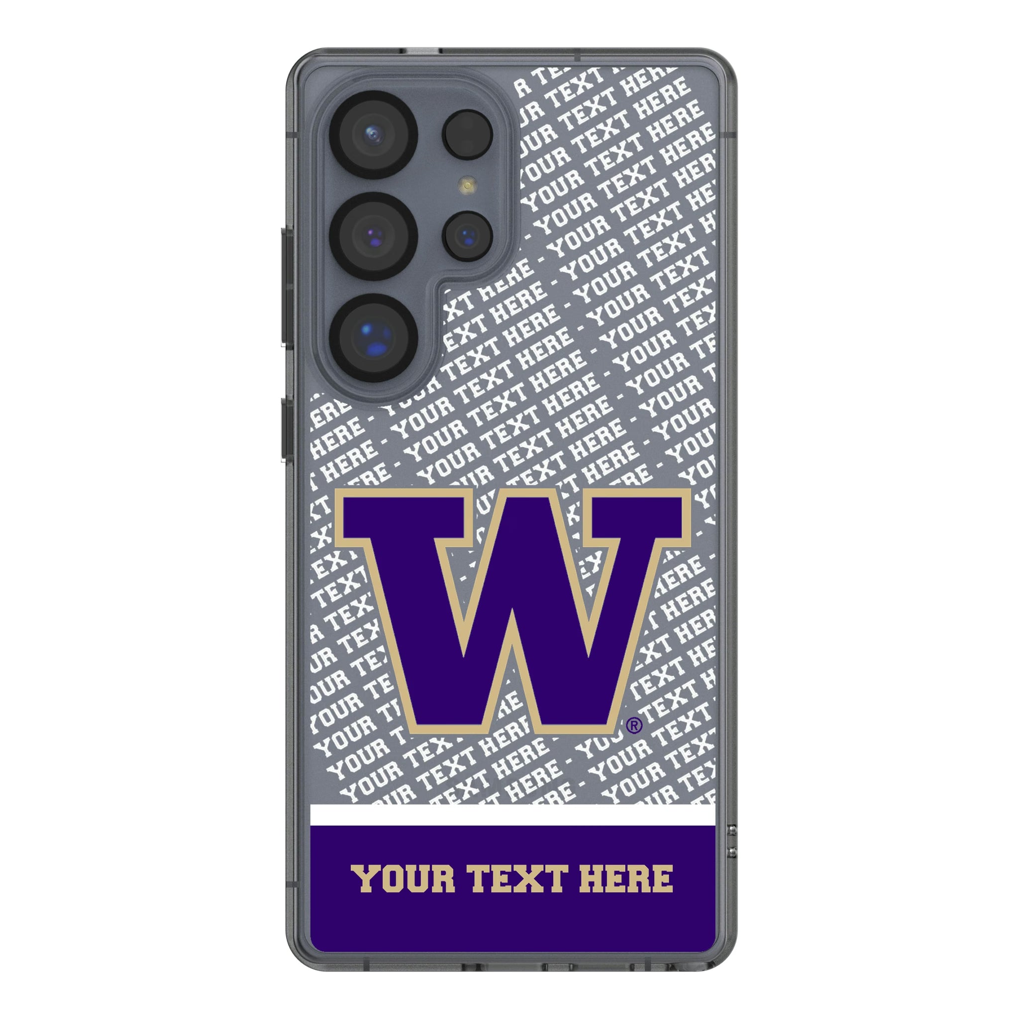 University of Washington Huskies Personalized EndZone Plus Galaxy Clear Phone Case for Samsung Galaxy
