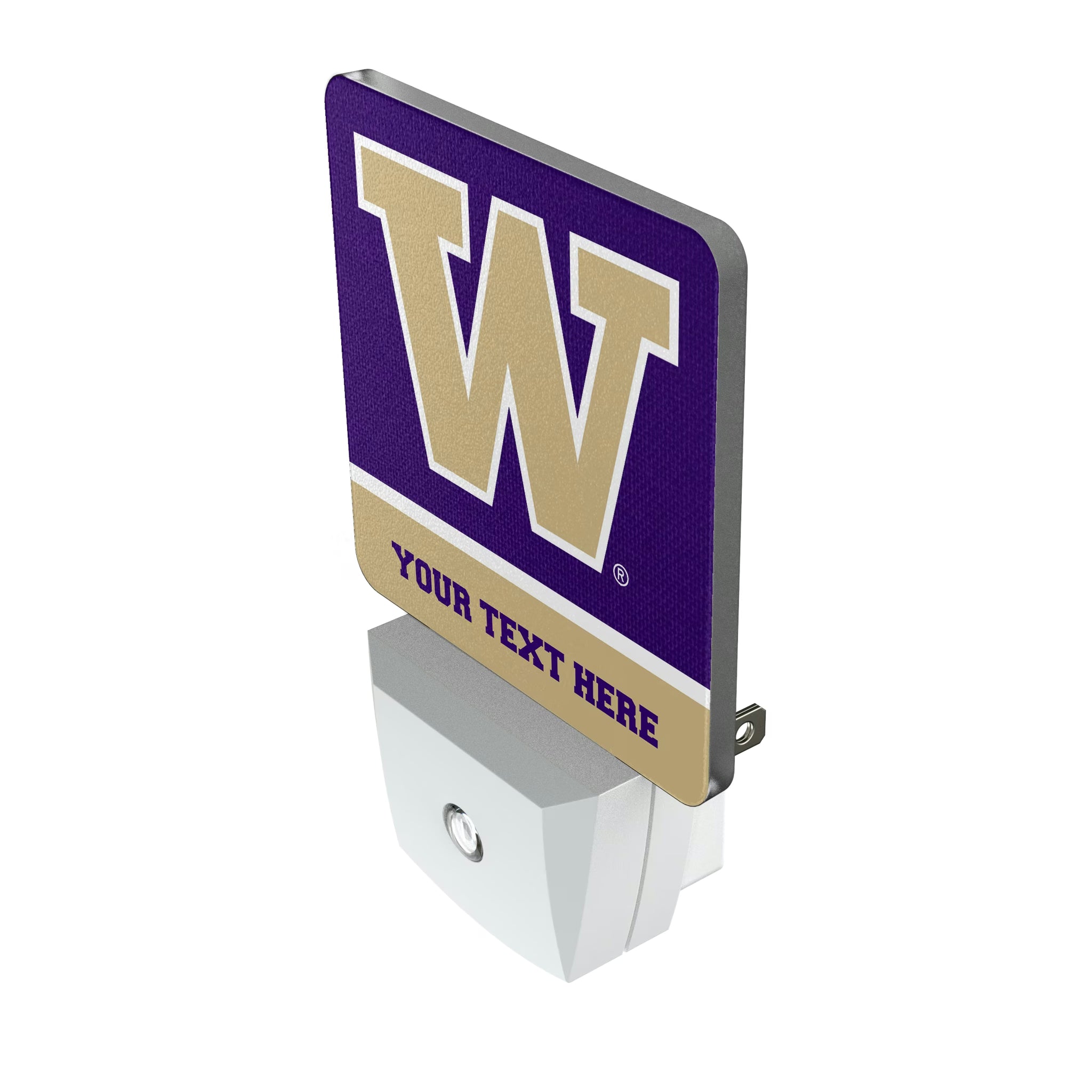 University of Washington Huskies Personalized Endzone Solid Night Light 2-Pack - Isometric View