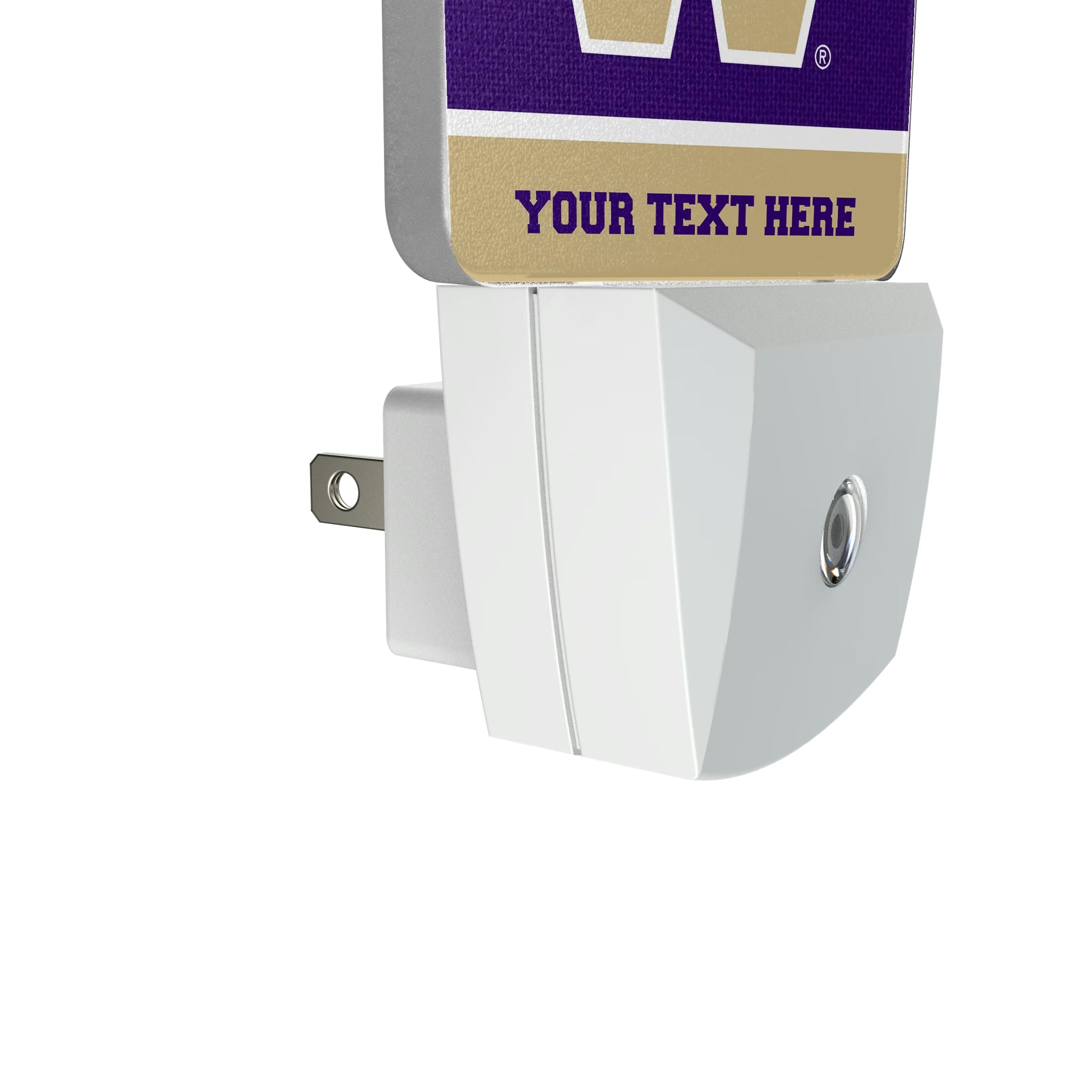 University of Washington Huskies Personalized Endzone Solid Night Light 2-Pack - Detail