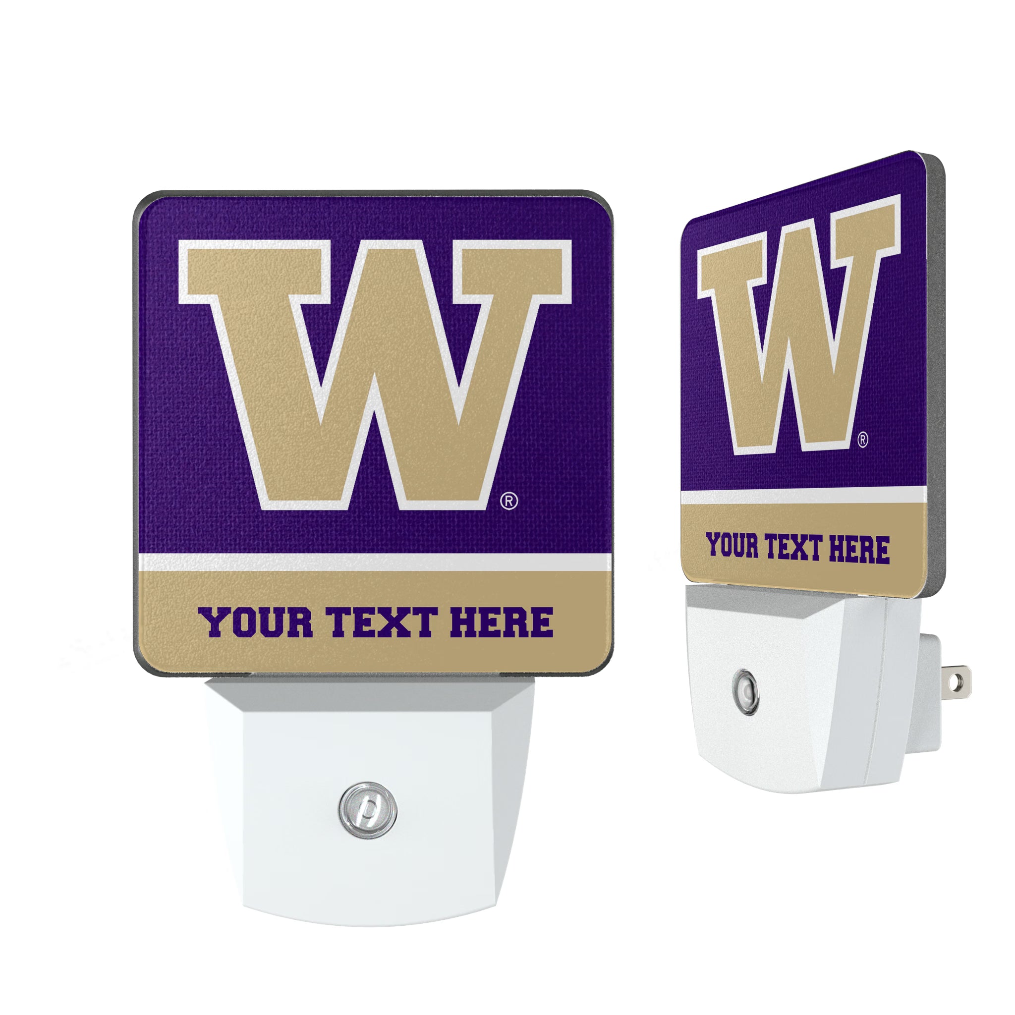 University of Washington Huskies Personalized Endzone Solid Night Light 2-Pack