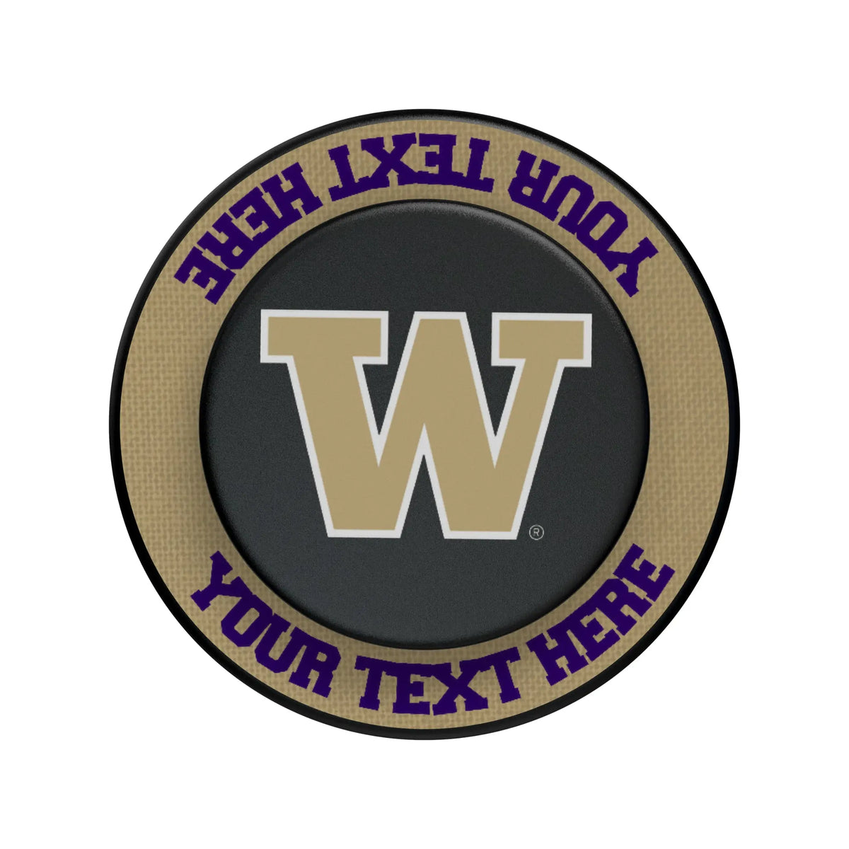 University of Washington Huskies Personalized Endzone Solid Popsockets Round Magnetic