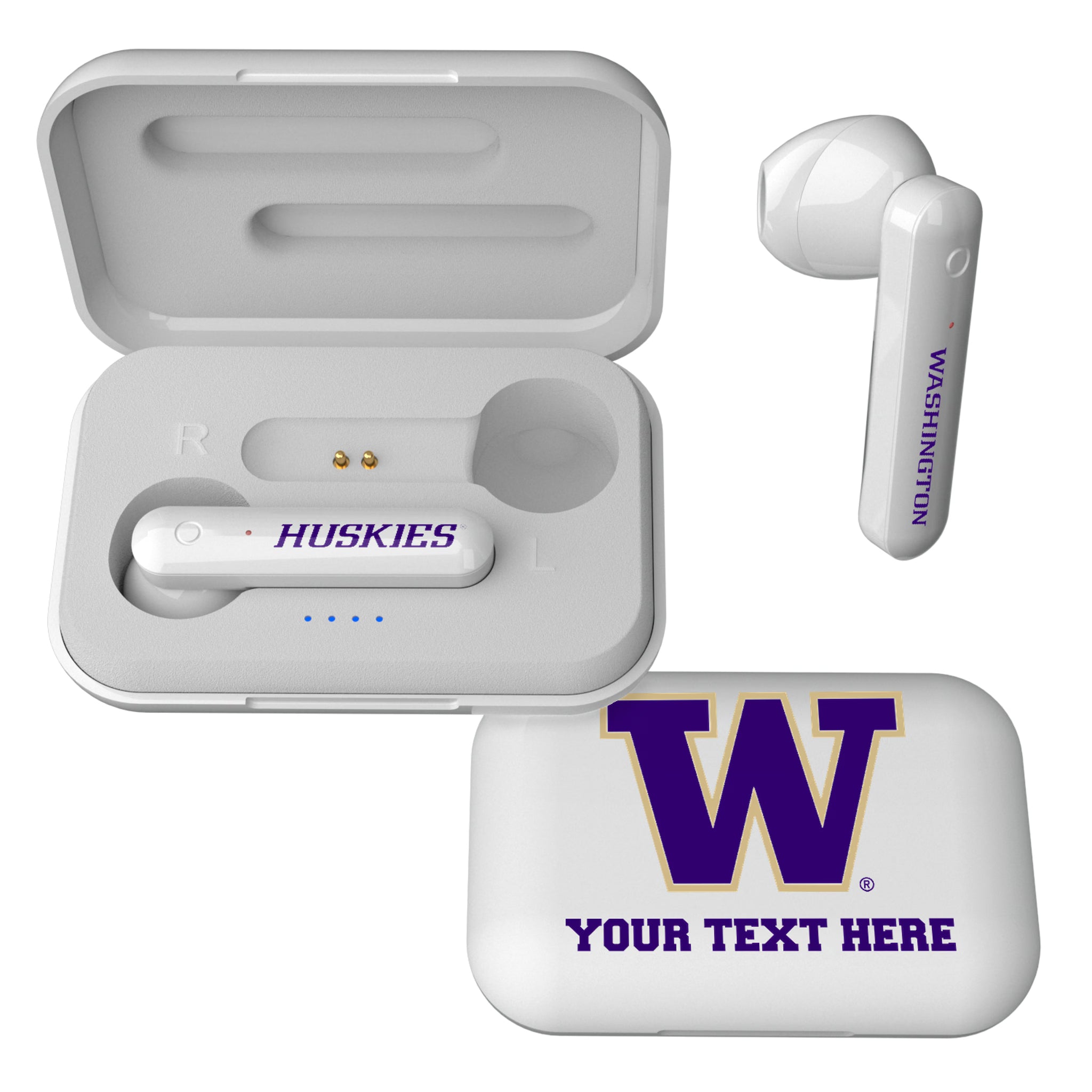 University of Washington Huskies Personalized Insignia Wireless TWS Earbuds