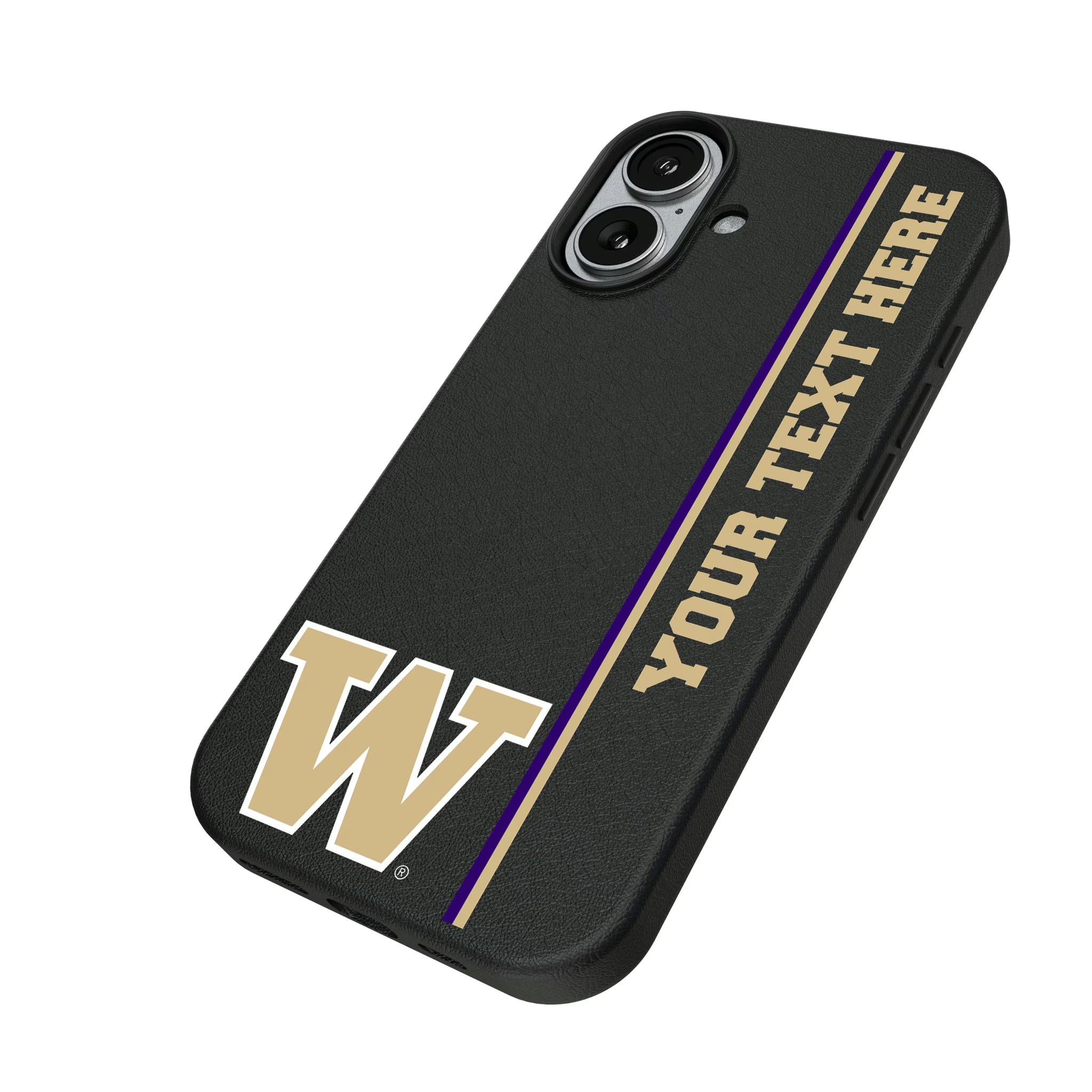 University of Washington Huskies Personalized Sidebard iPhone MagSafe Compatible Phone Case for Apple iPhone - Isometric View#Device_iPhone 17