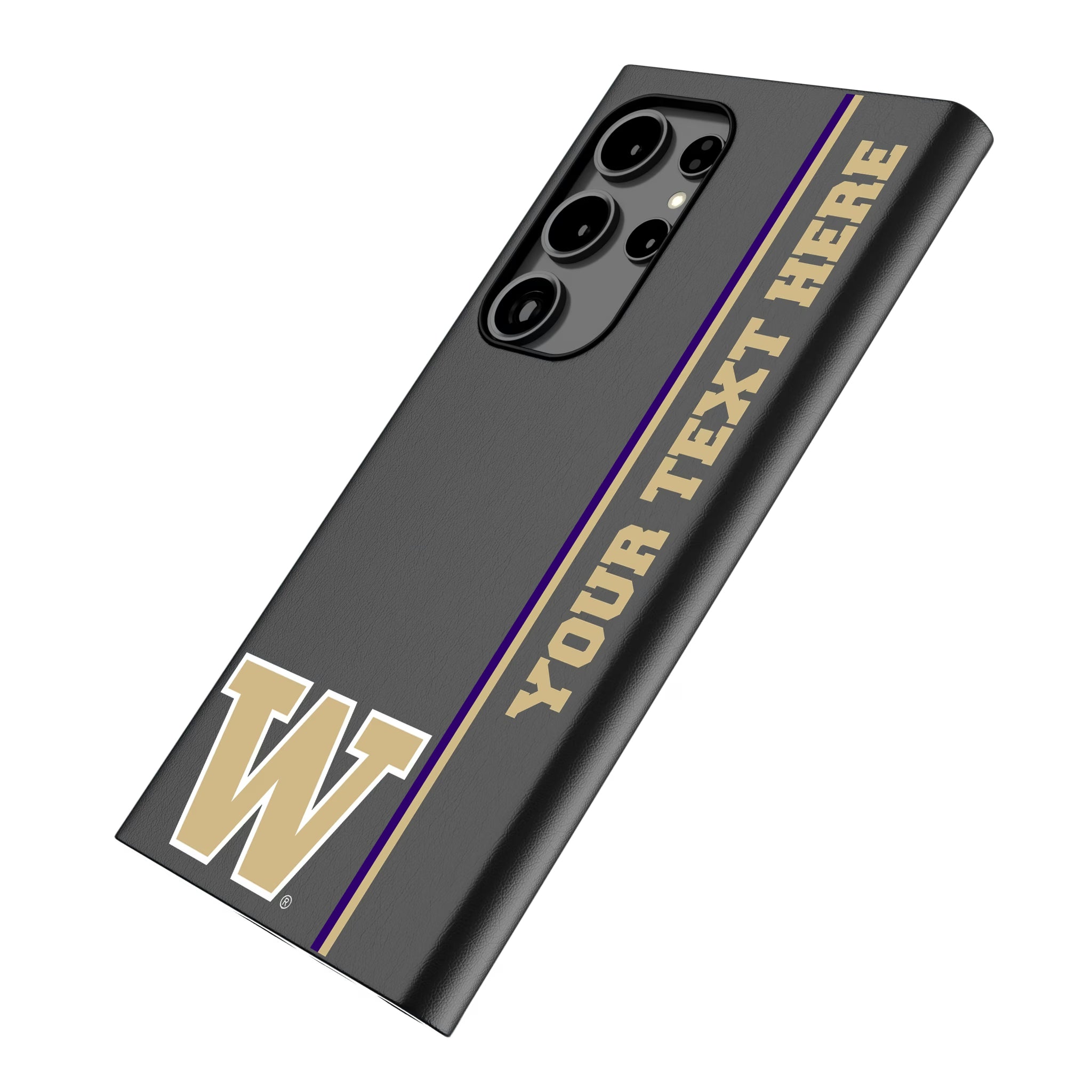 University of Washington Huskies Personalized Sidebard Galaxy MagSafe Compatible Phone Case for Samsung Galaxy - Isometric View