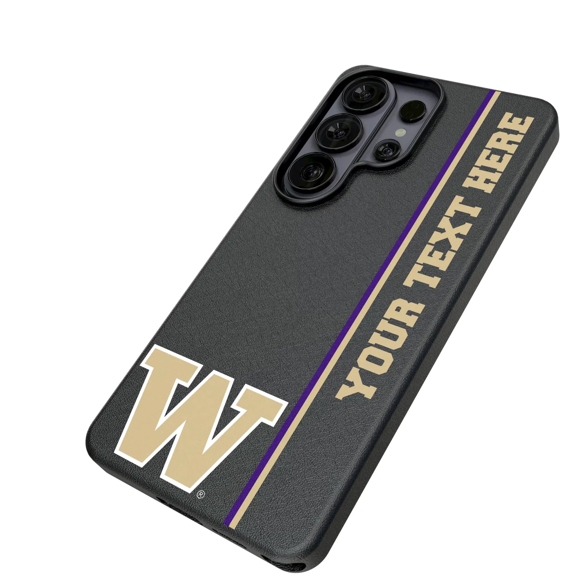 University of Washington Huskies Personalized Sidebard Galaxy MagSafe Compatible Phone Case for Samsung Galaxy - Isometric View#Device_Galaxy S26 Ultra