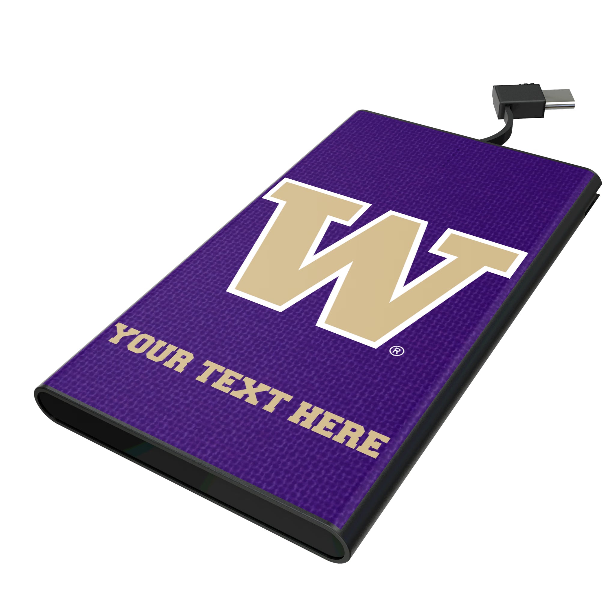 University of Washington Huskies Personalized Solid 5000mAh Flat Powerbank