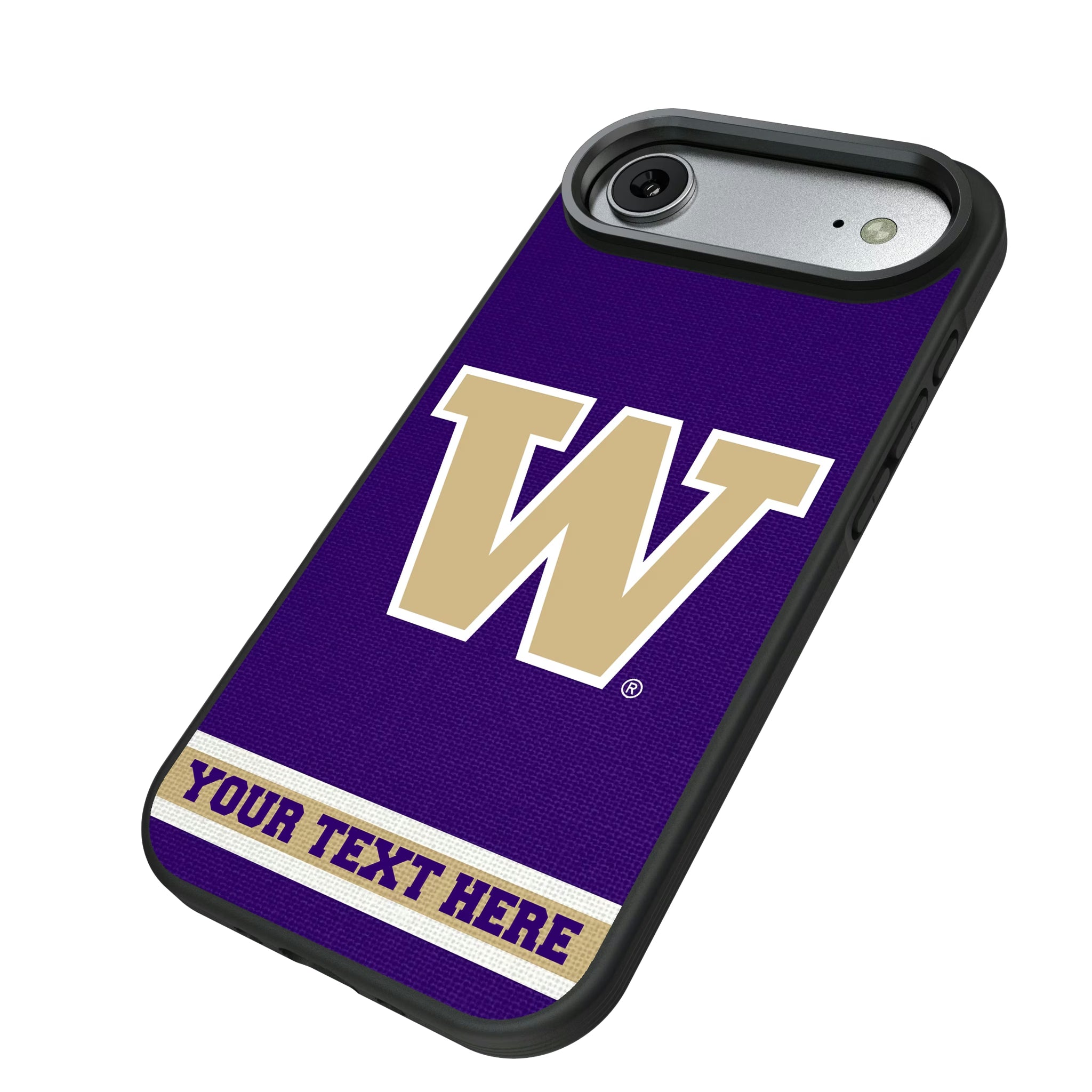 University of Washington Huskies Personalized Stripe iPhone Bump Phone Case for Apple iPhone - Isometric View#Device_iPhone Air
