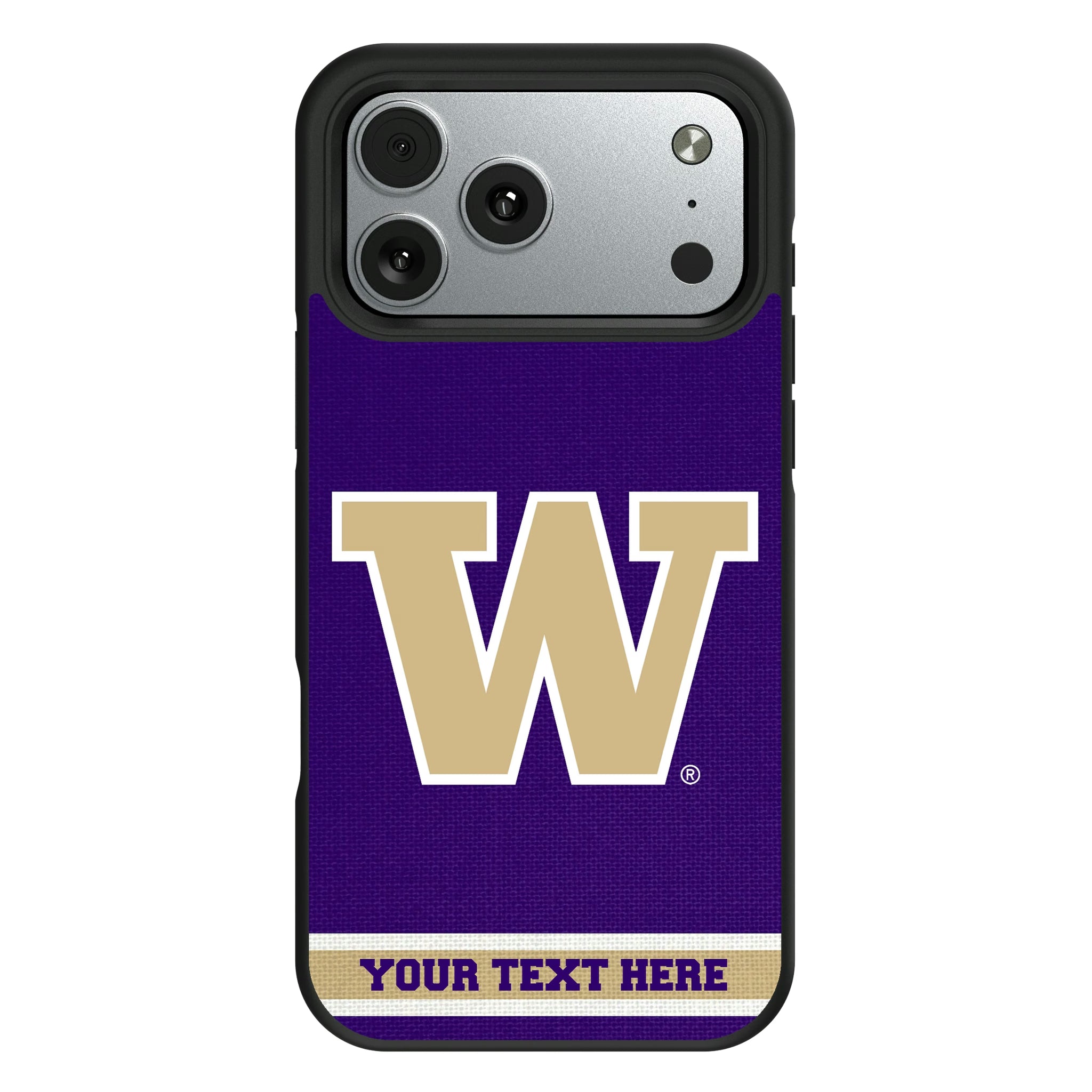 University of Washington Huskies Personalized Stripe iPhone Bump Phone Case for Apple iPhone#Device_iPhone 17 Pro Max