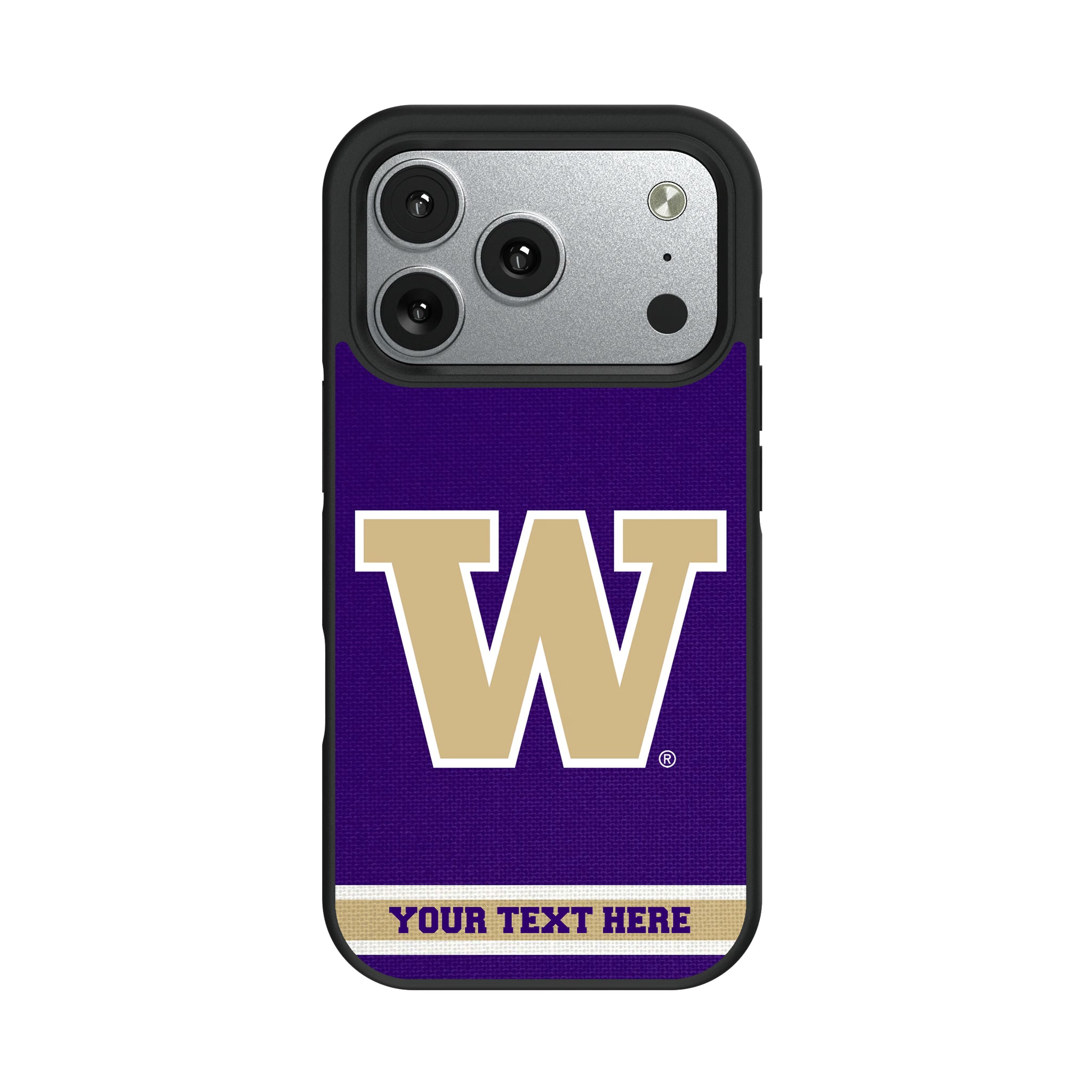 University of Washington Huskies Personalized Stripe iPhone Bump Phone Case for Apple iPhone#Device_iPhone 17 Pro