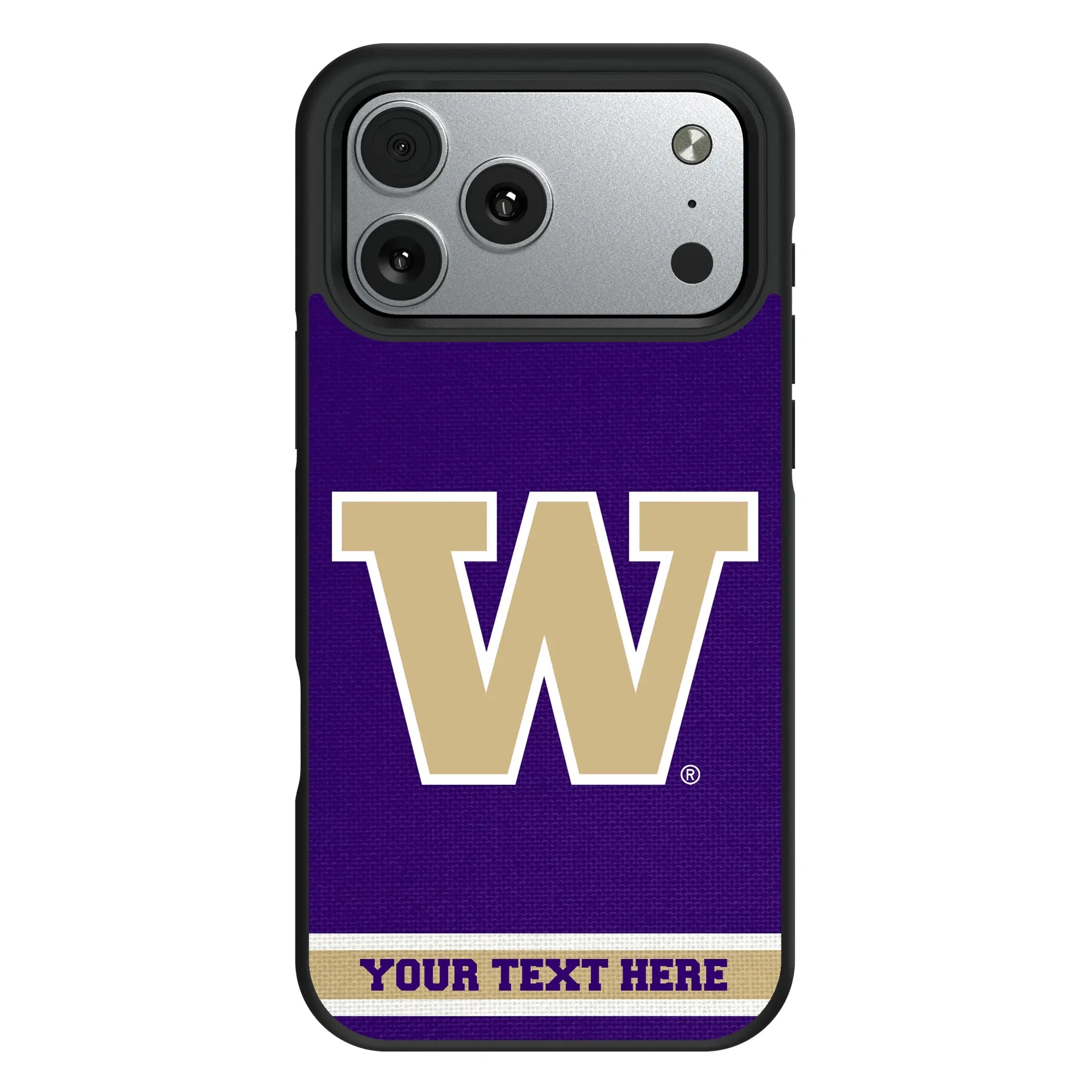 University of Washington Huskies Personalized Stripe iPhone Bump Phone Case for Apple iPhone#Device_iPhone 17 Pro Max