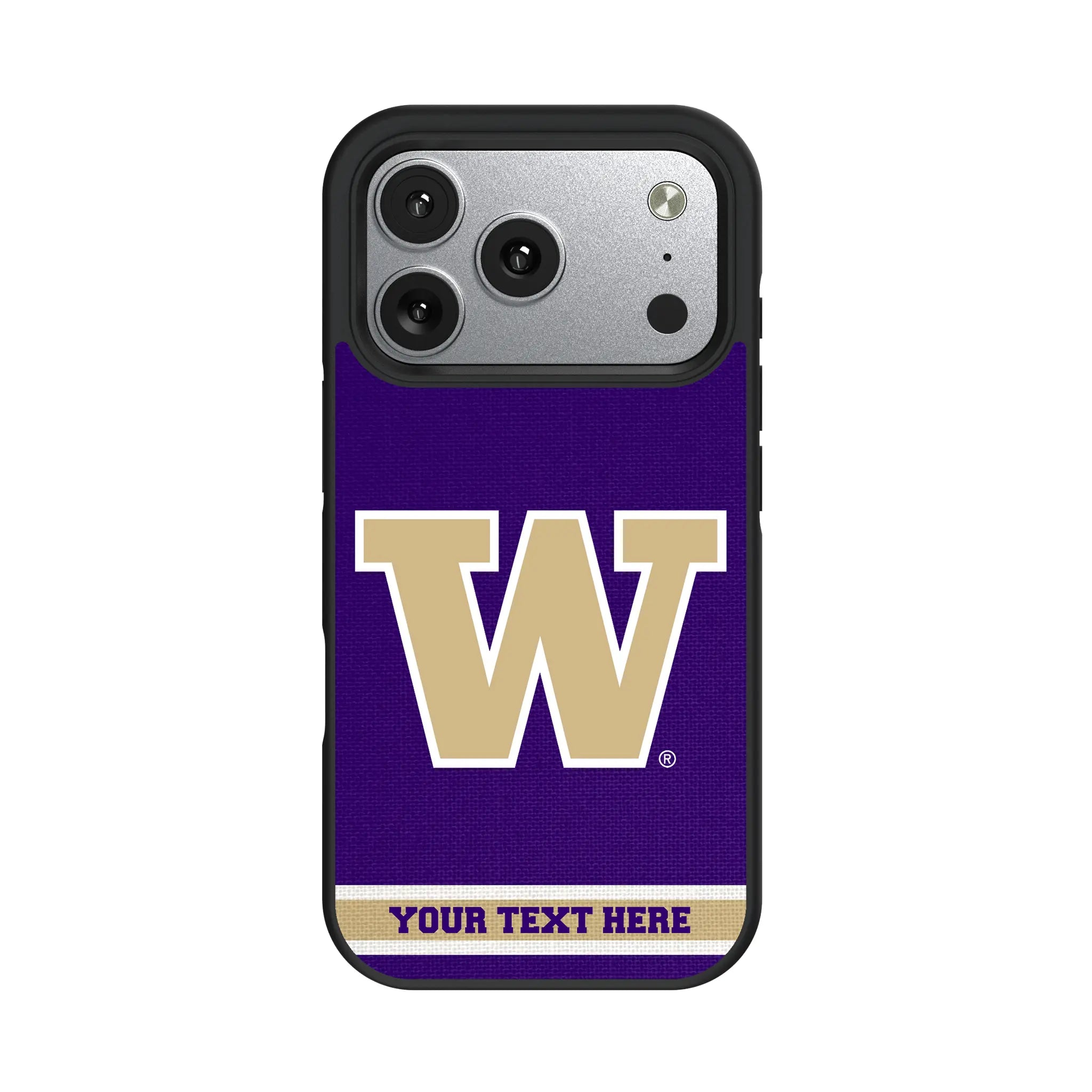 University of Washington Huskies Personalized Stripe iPhone Bump Phone Case for Apple iPhone#Device_iPhone 17 Pro