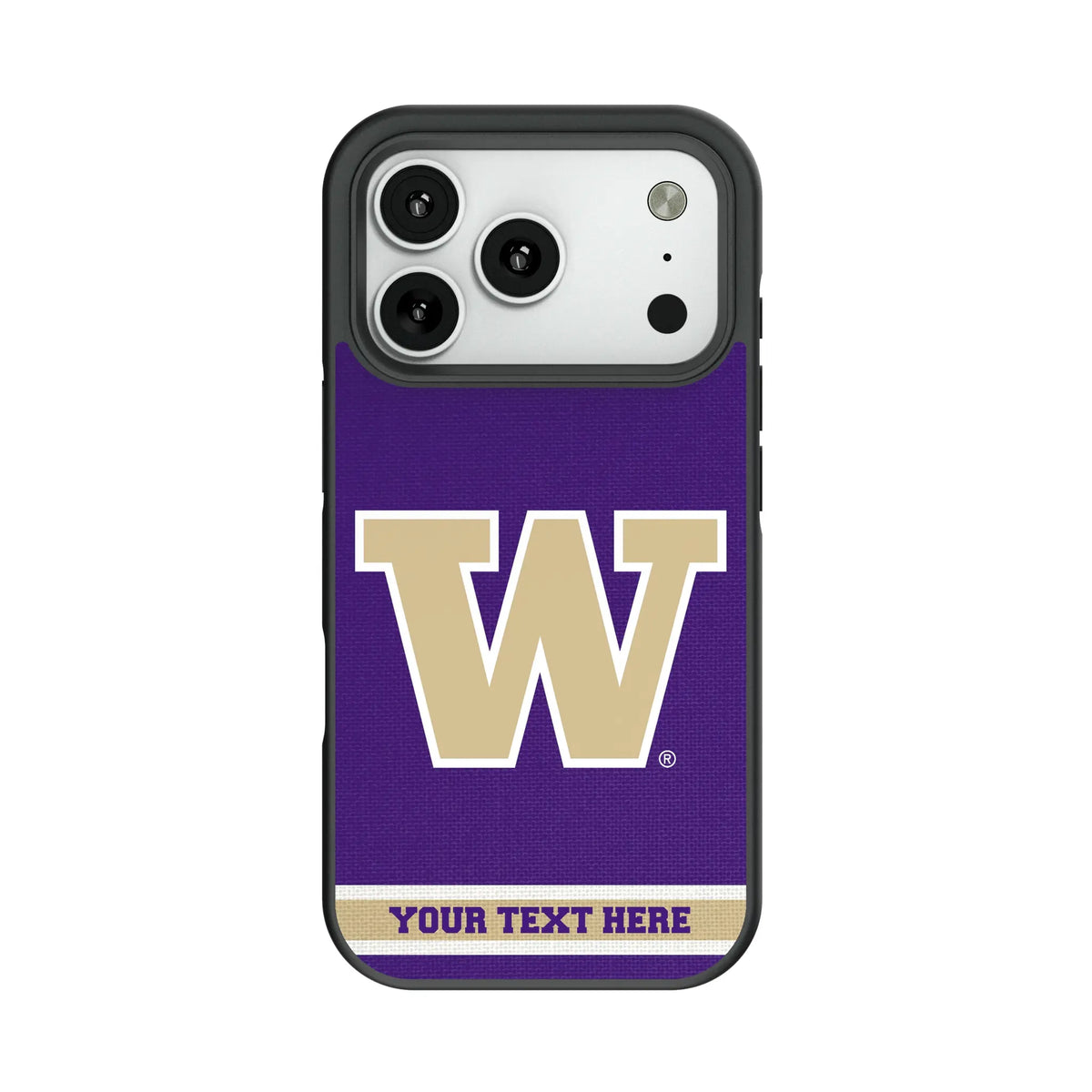 University of Washington Huskies Personalized Stripe Bump Phone Case for Apple iPhone