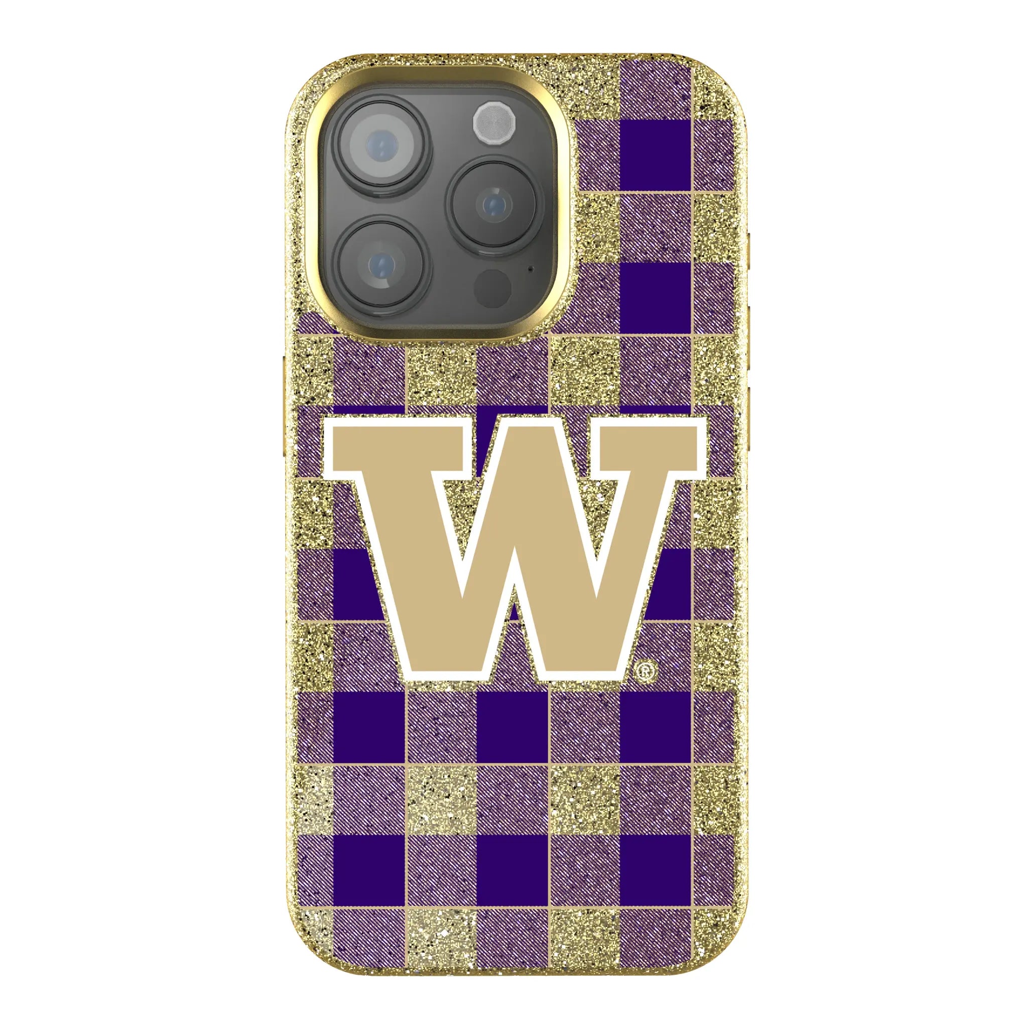 University of Washington Huskies Plaid iPhone Bling Phone Case for Apple iPhone