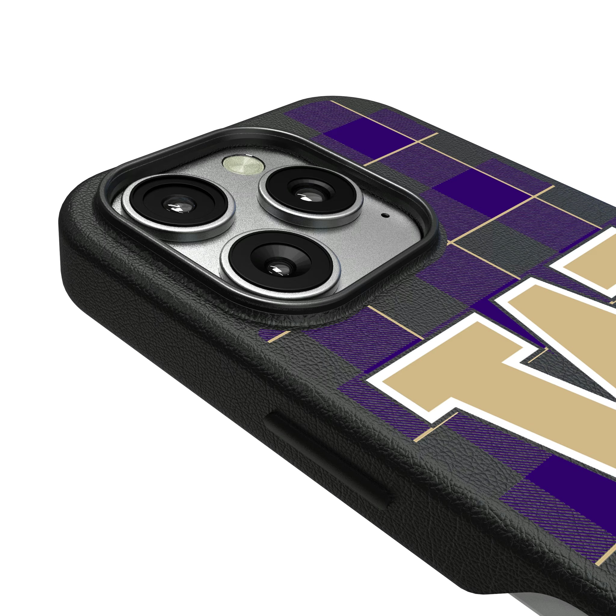 University of Washington Huskies Plaid iPhone MagSafe Compatible Phone Case for Apple iPhone - Detail