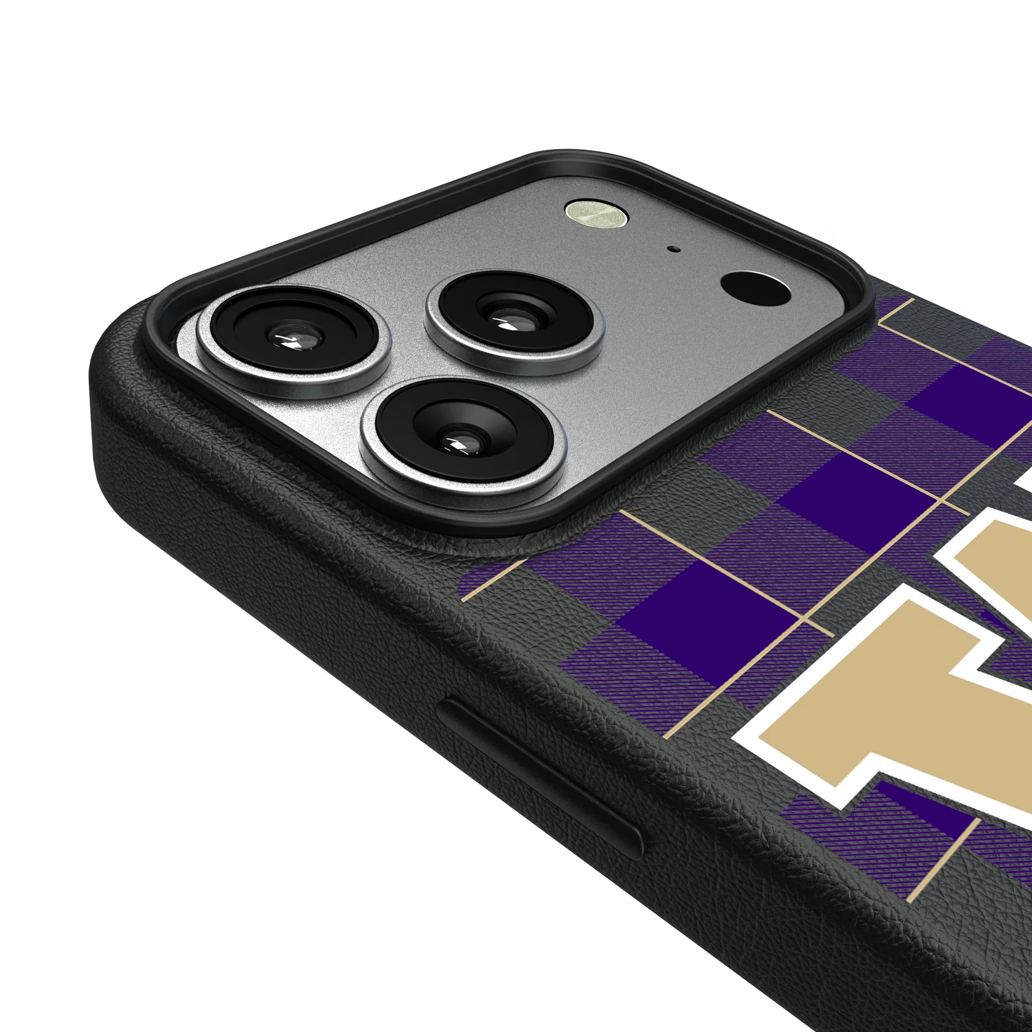 University of Washington Huskies Plaid iPhone MagSafe Compatible Phone Case for Apple iPhone - Detail#Device_iPhone 17 Pro